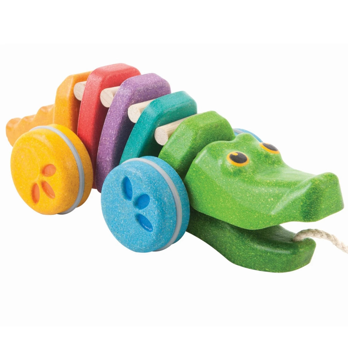Nachziehtier Regenbogen Krokodil - Plantoys