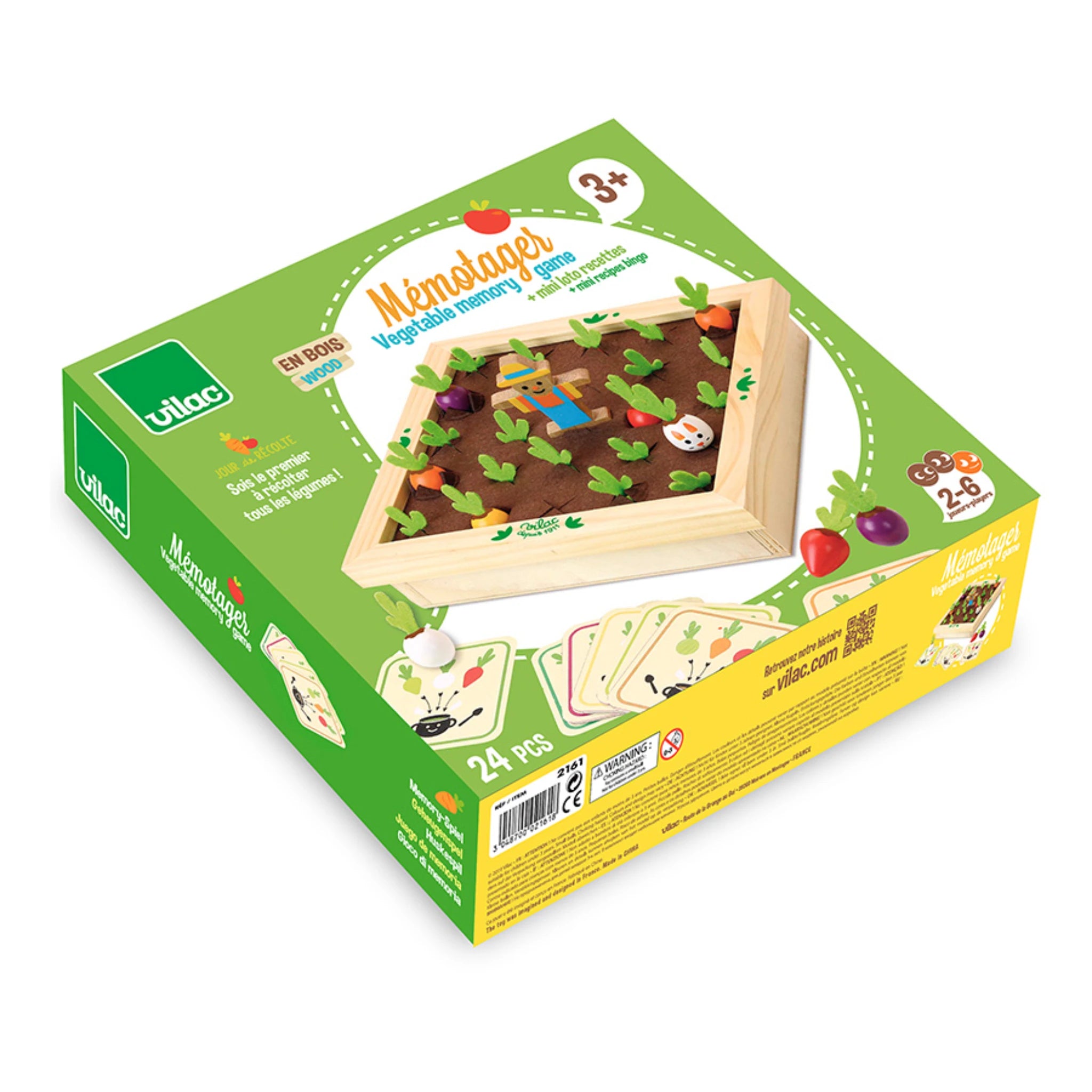 Vilac Mémo potager – Gemüse-Memo-Spiel aus Holz ab 3 Jahren