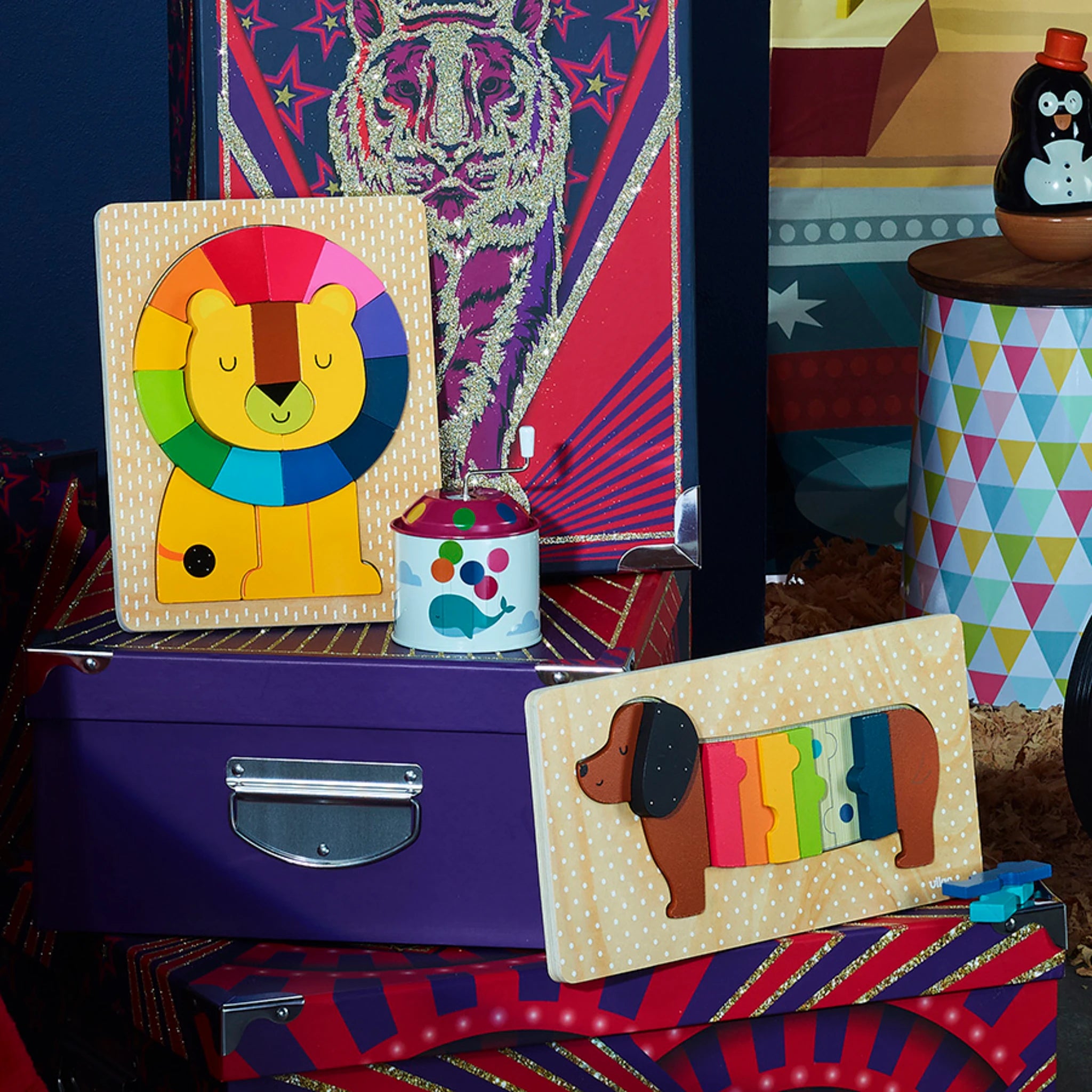 Vilac Holzpuzzle Löwe – Steckspiel ab 1 Jahr, bunt & nachhaltig