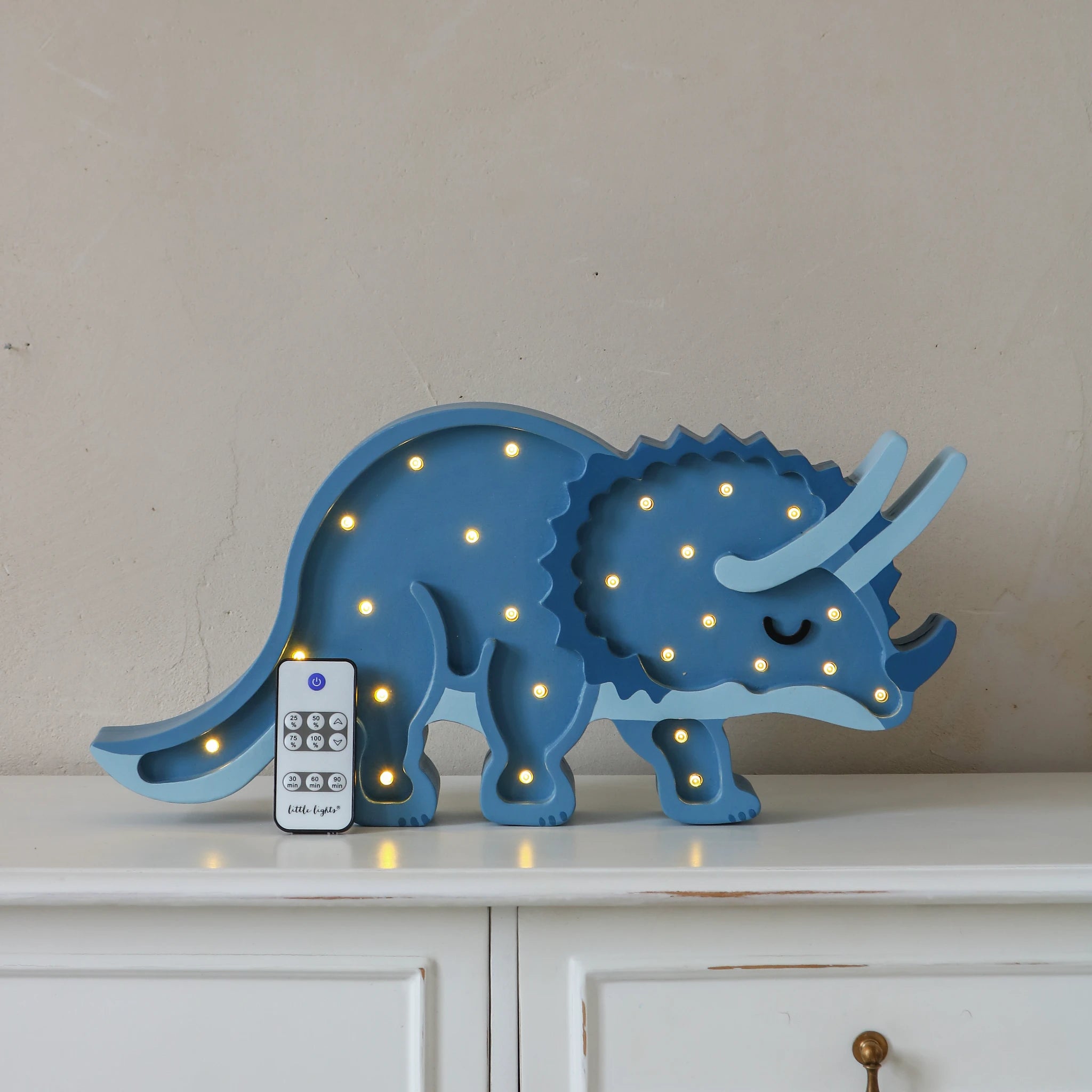Holzlampe Triceratops Navy- Little Lights