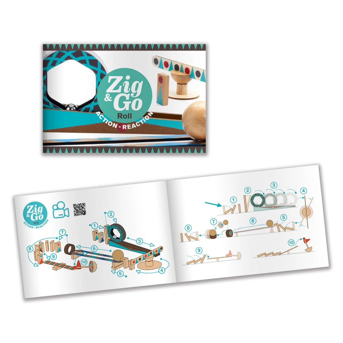 Djeco Zig & Go „Roll“ – 28-teiliges Kettenreaktionsspiel ab 7 Jahren