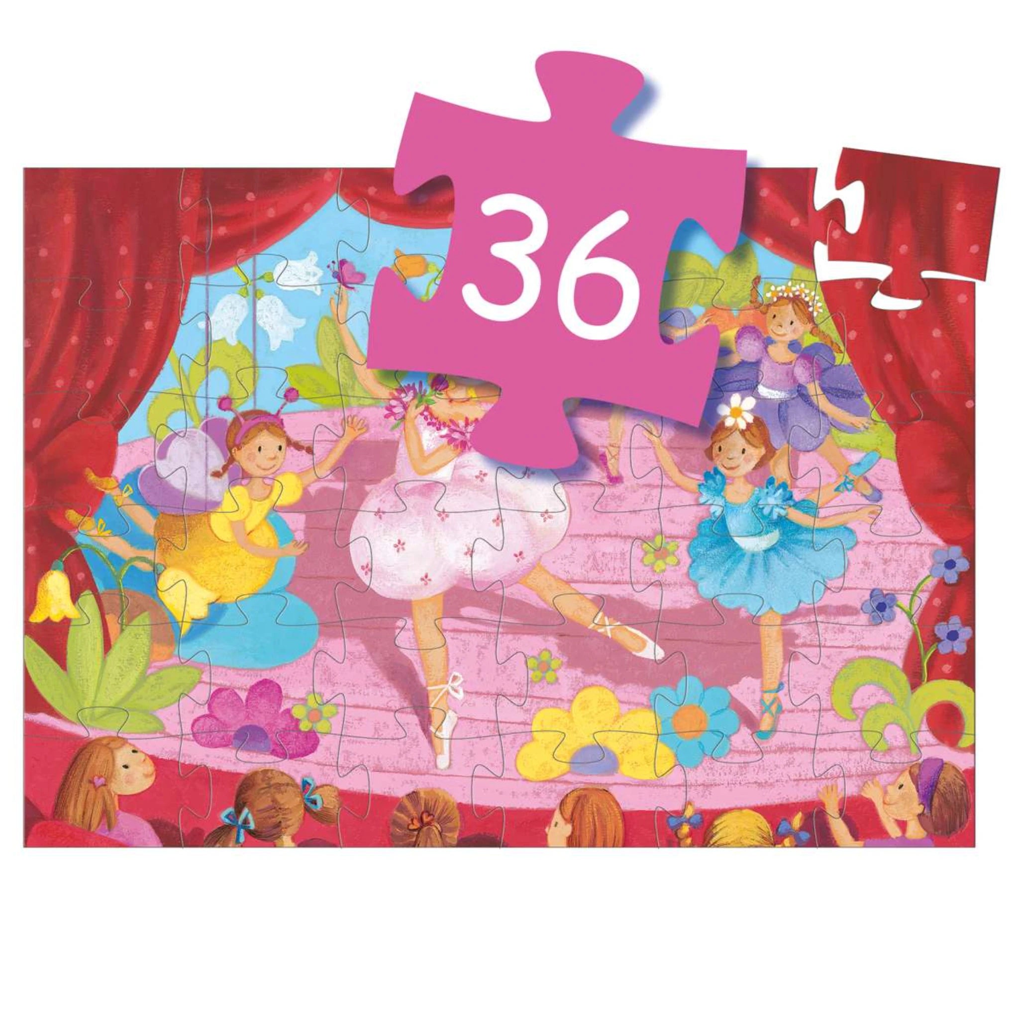 Djeco Kinderpuzzle „Ballerine à la Fleur“ – 36 Teile ab 4 Jahren
