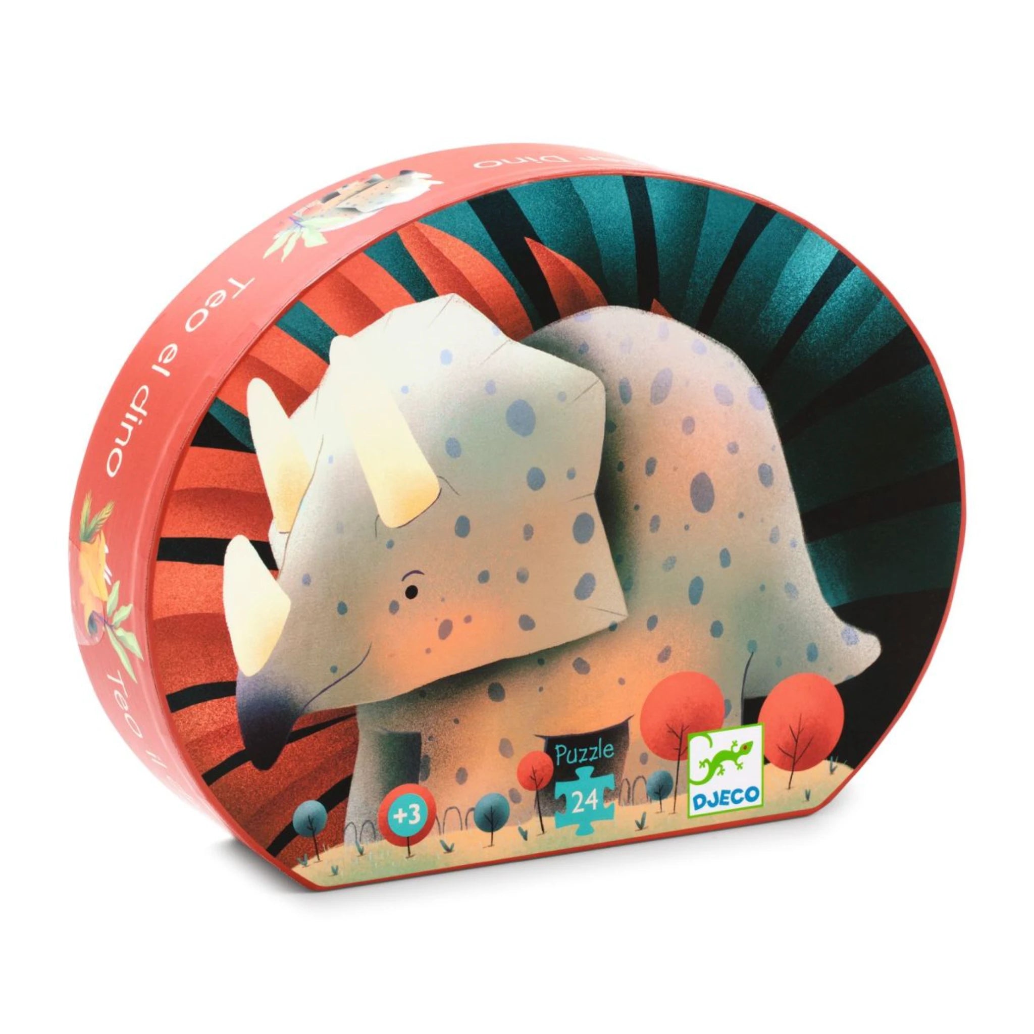 Djeco Kinderpuzzle „Teo el Dino“ – 24 Teile ab 3 Jahren in Dino-Box