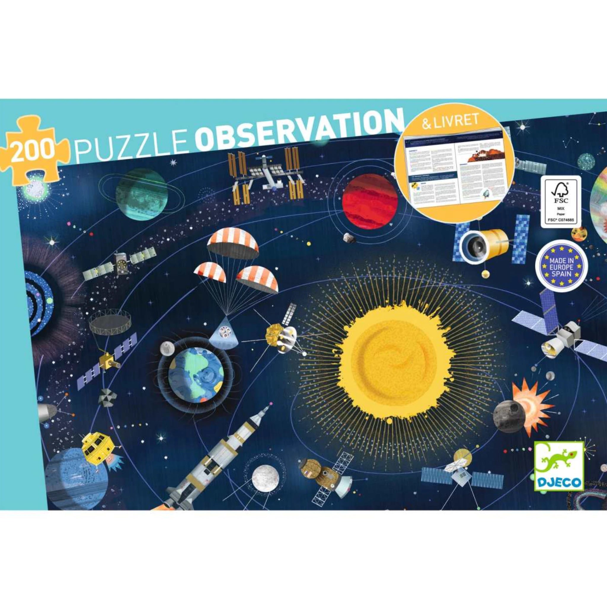 Wimmelpuzzle "Der Weltraum" - 200 stk - Djeco