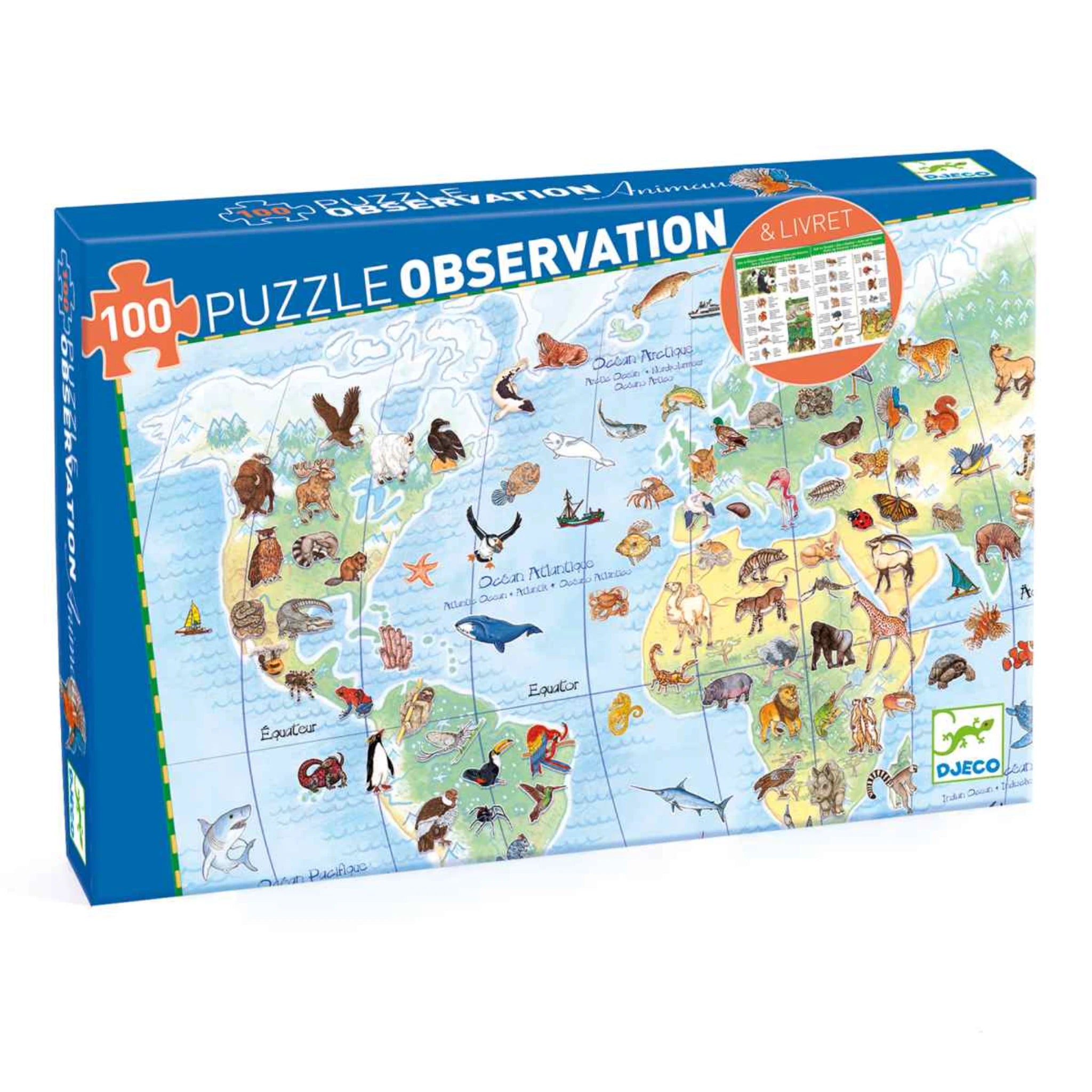 Wimmelpuzzle Tier des Erde - 100 stk - Djeco