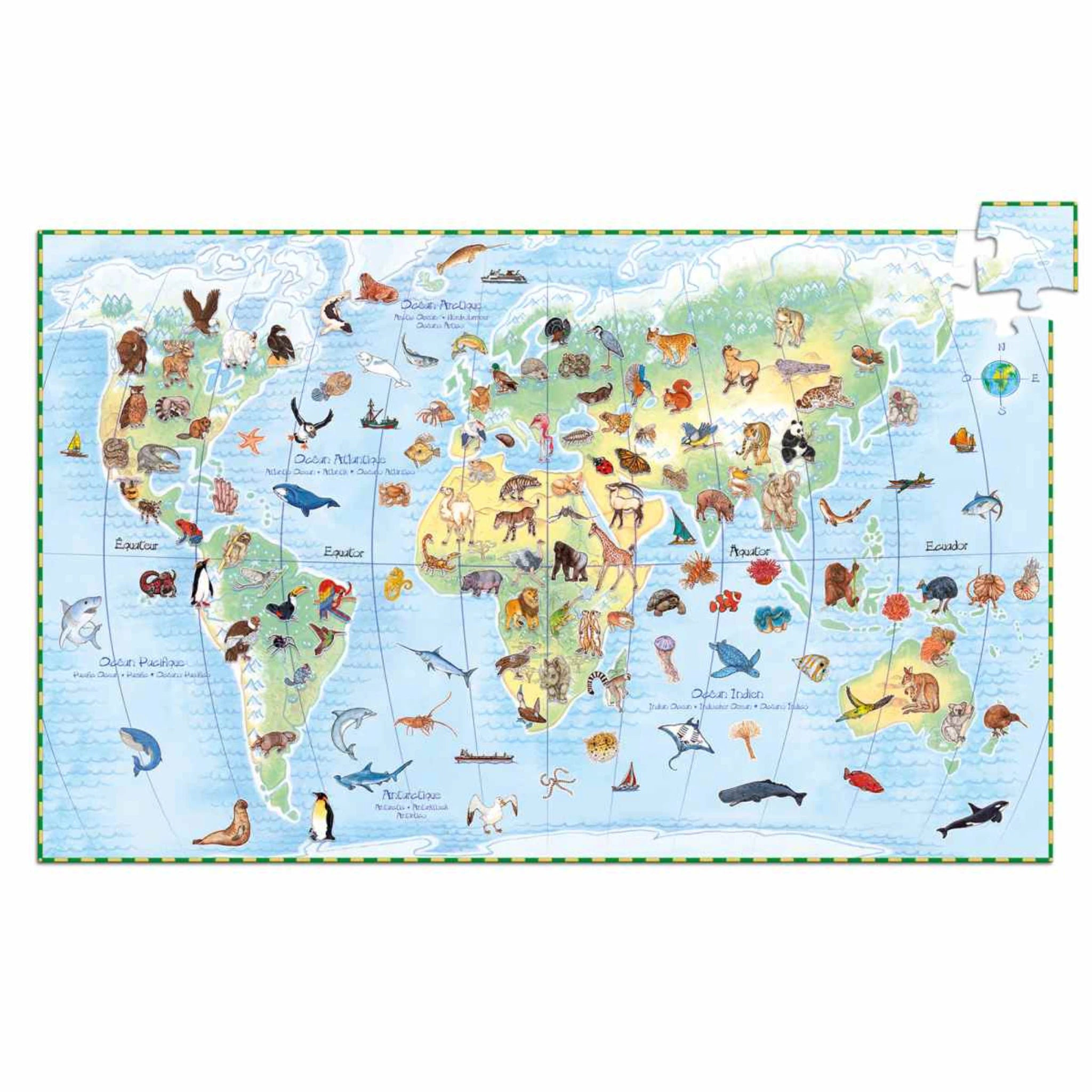 Wimmelpuzzle Tier des Erde - 100 stk - Djeco