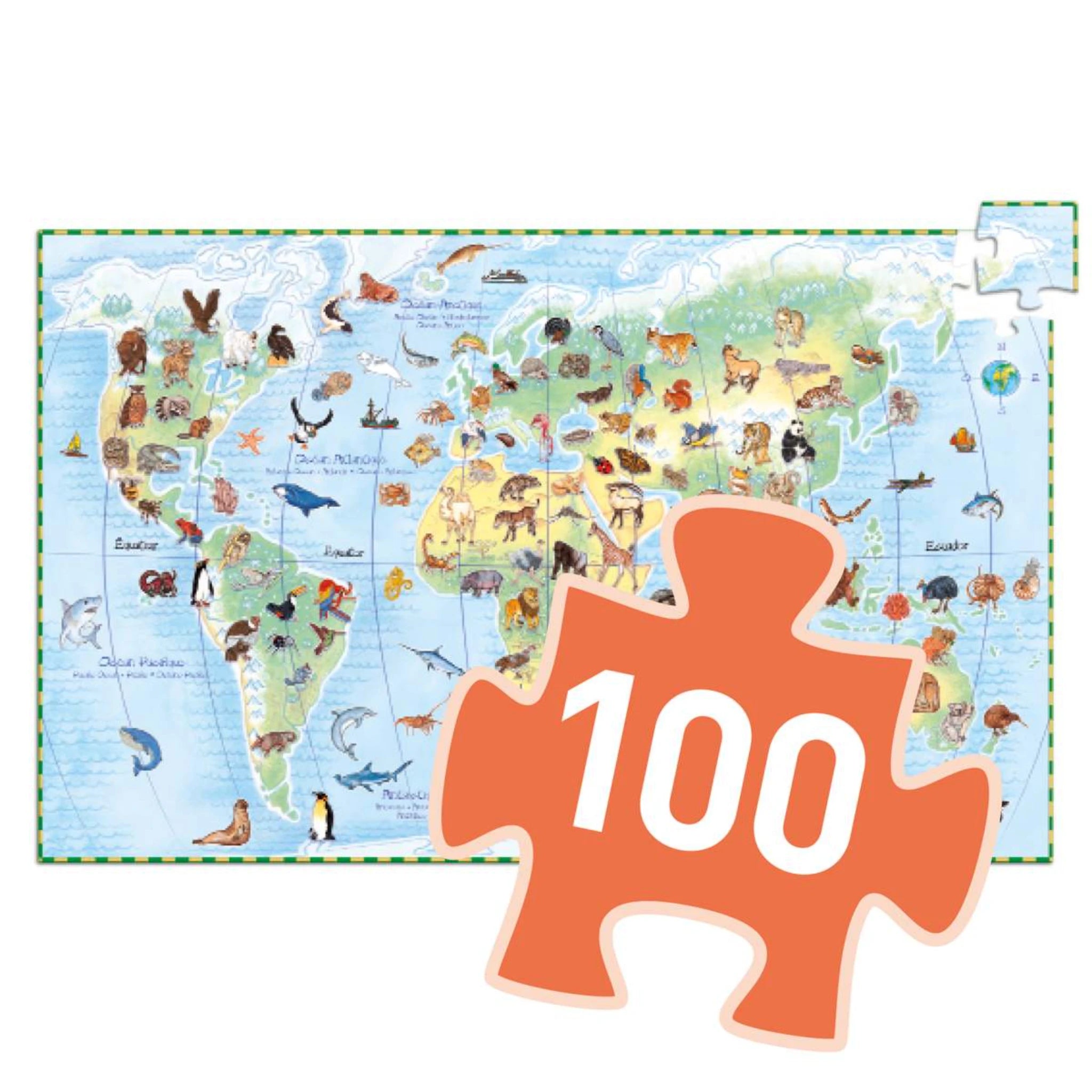 Wimmelpuzzle Tier des Erde - 100 stk - Djeco