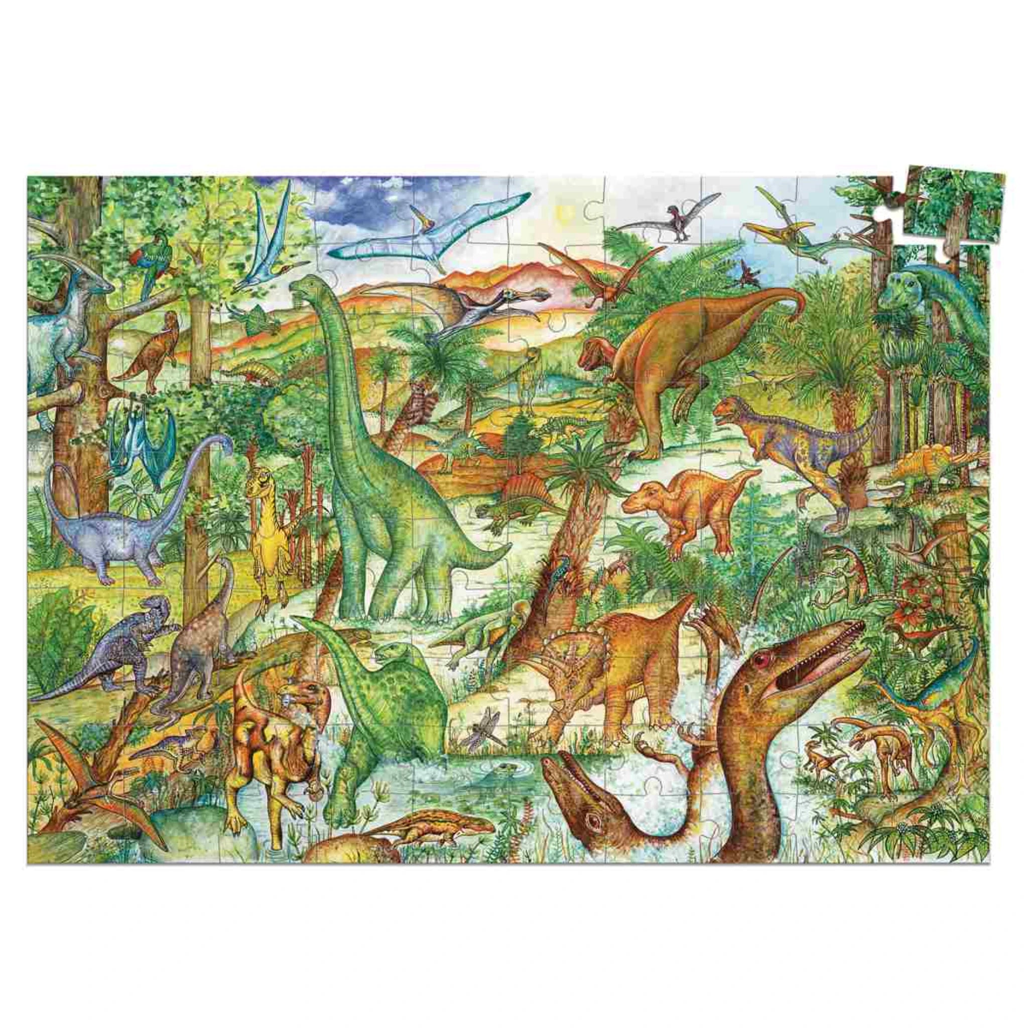 Wimmelpuzzle Dinosaurier - 100 stk - Djeco