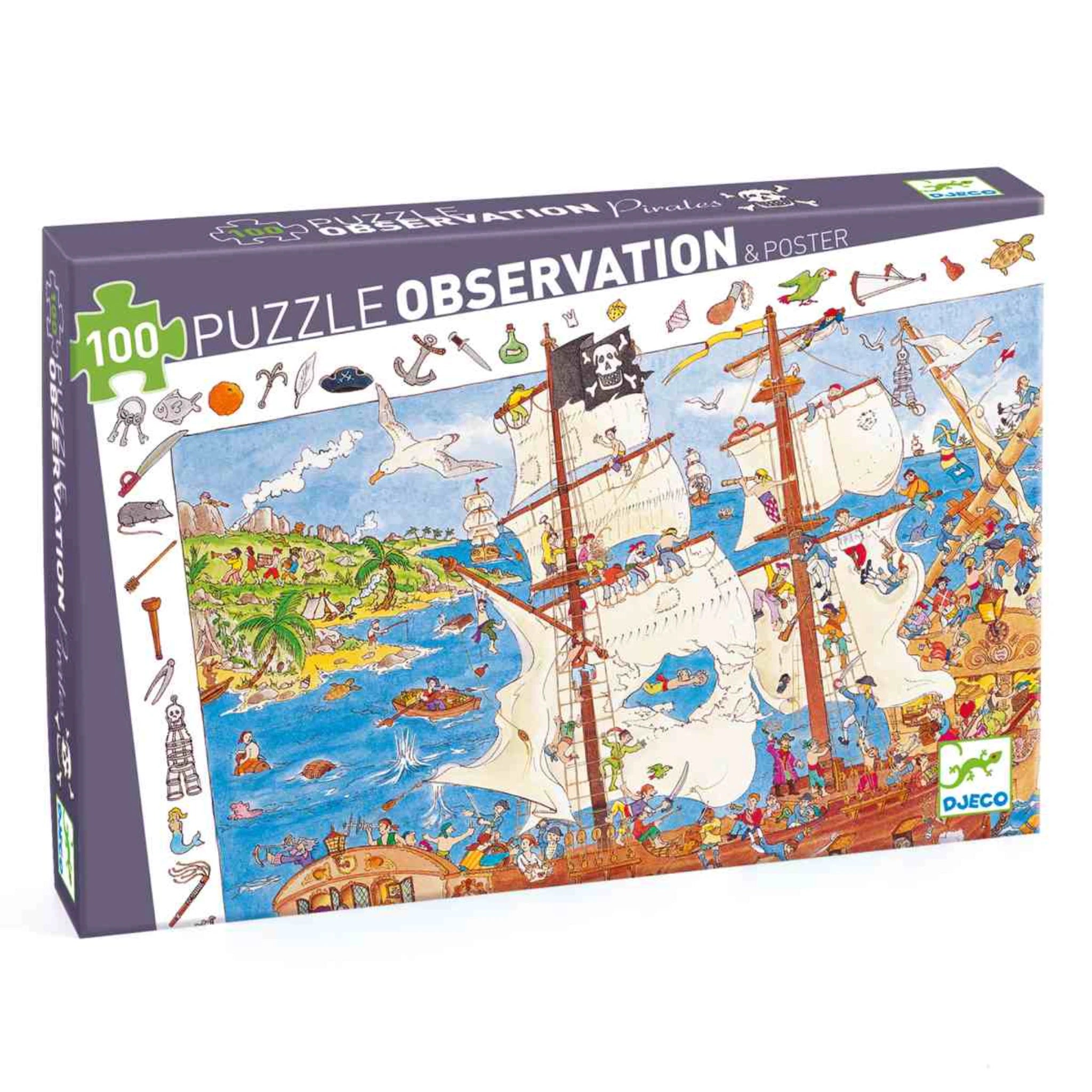Wimmelpuzzle Piraten - 100 stk - Djeco