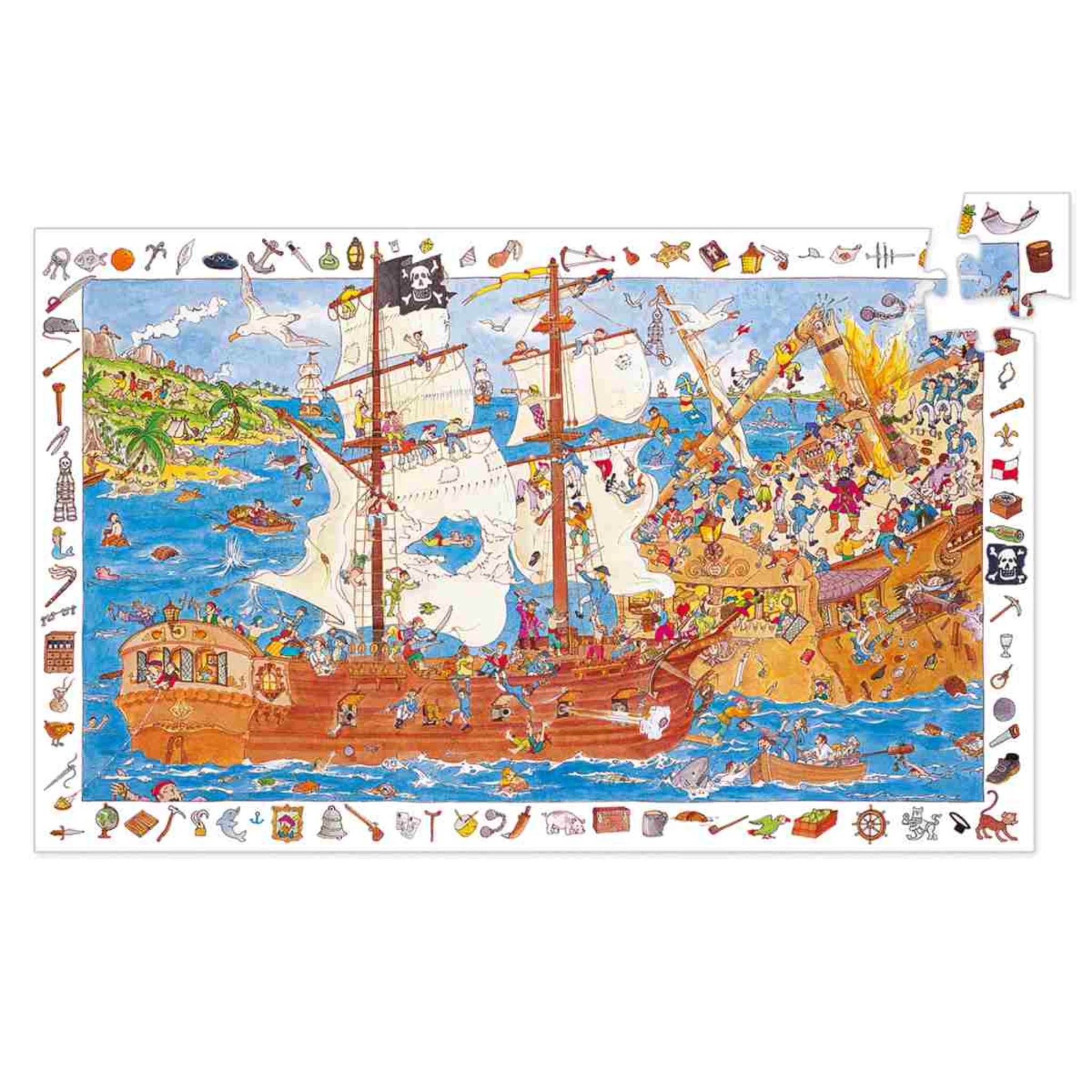 Wimmelpuzzle Piraten - 100 stk - Djeco