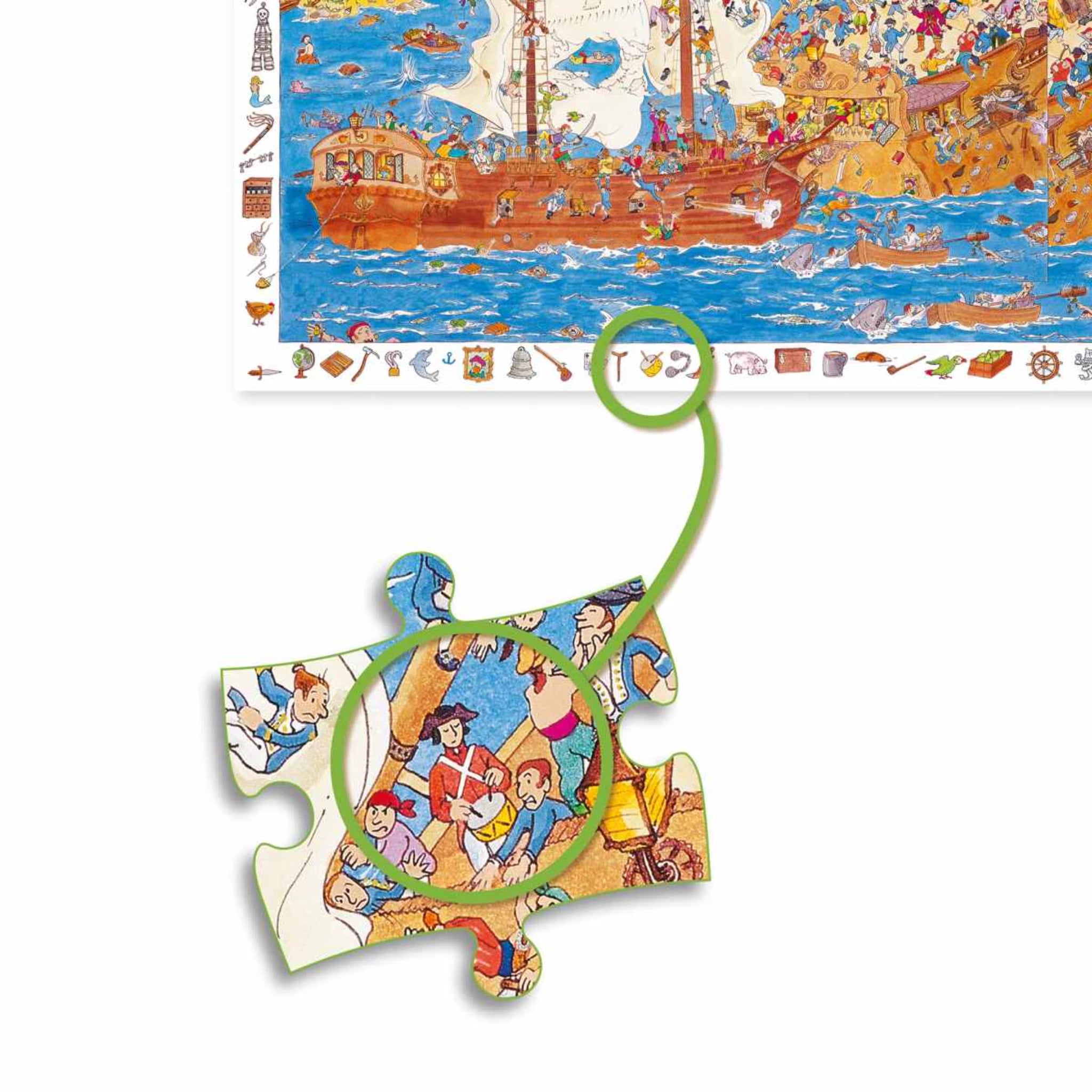 Wimmelpuzzle Piraten - 100 stk - Djeco