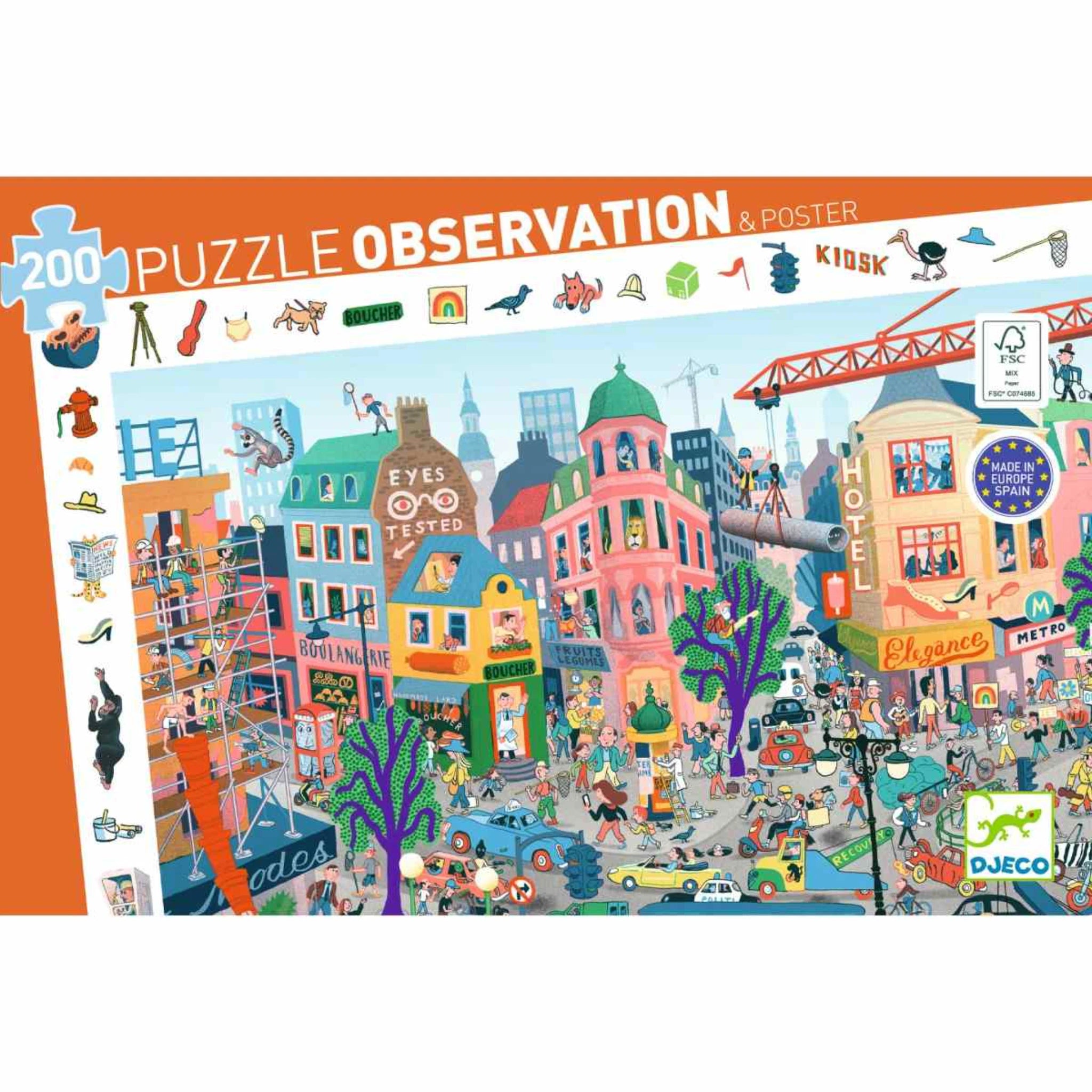 Wimmelpuzzle Stadt - 200 stk - Djeco