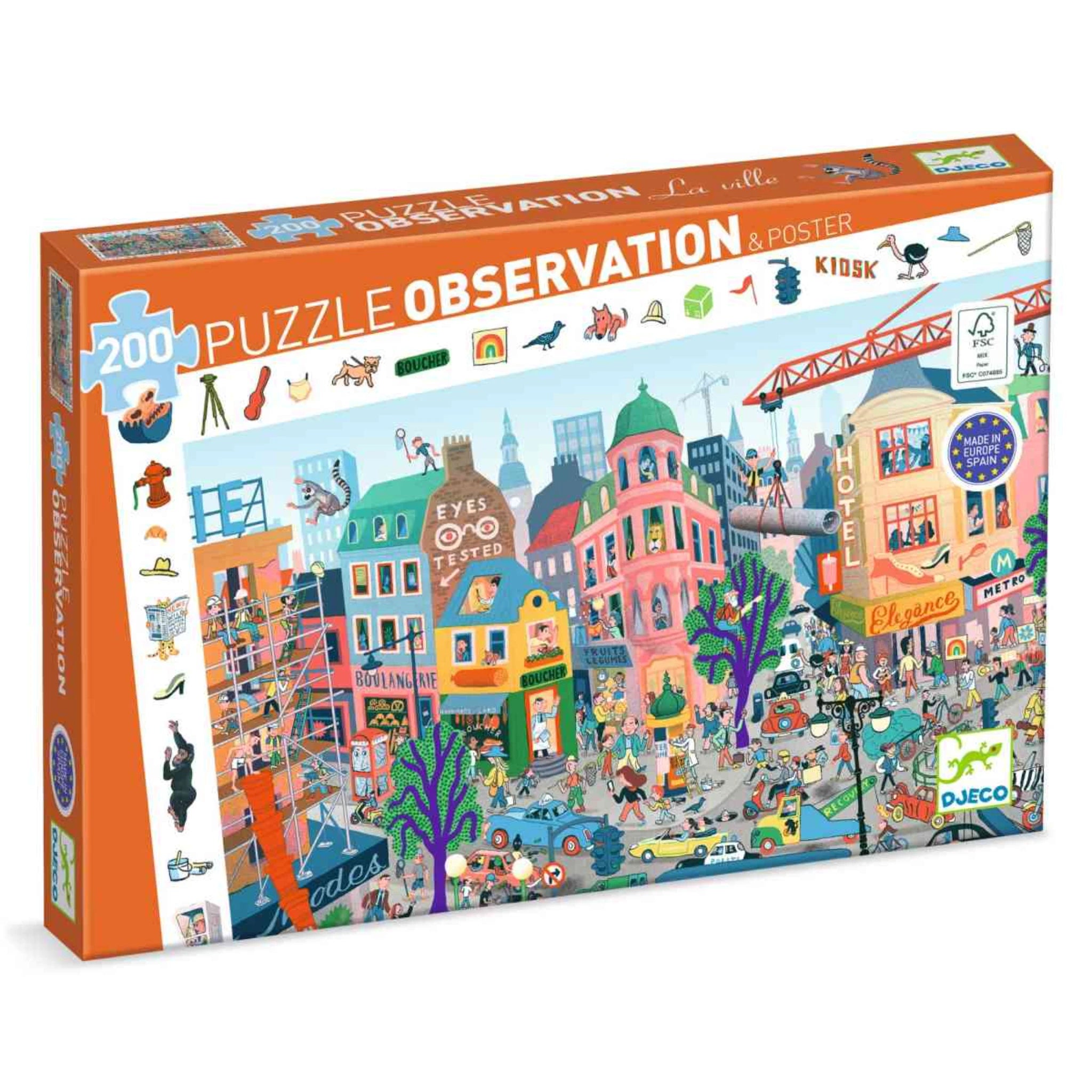 Wimmelpuzzle Stadt - 200 stk - Djeco