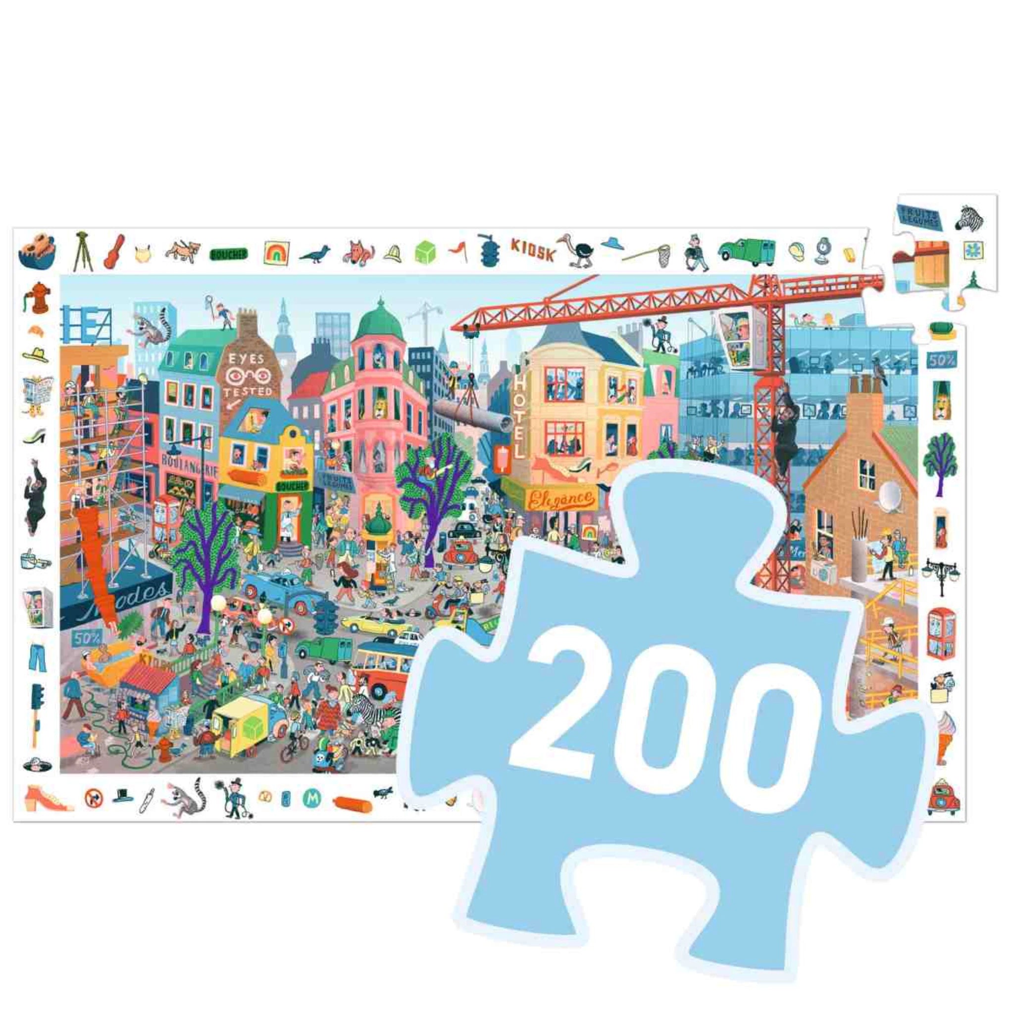 Wimmelpuzzle Stadt - 200 stk - Djeco