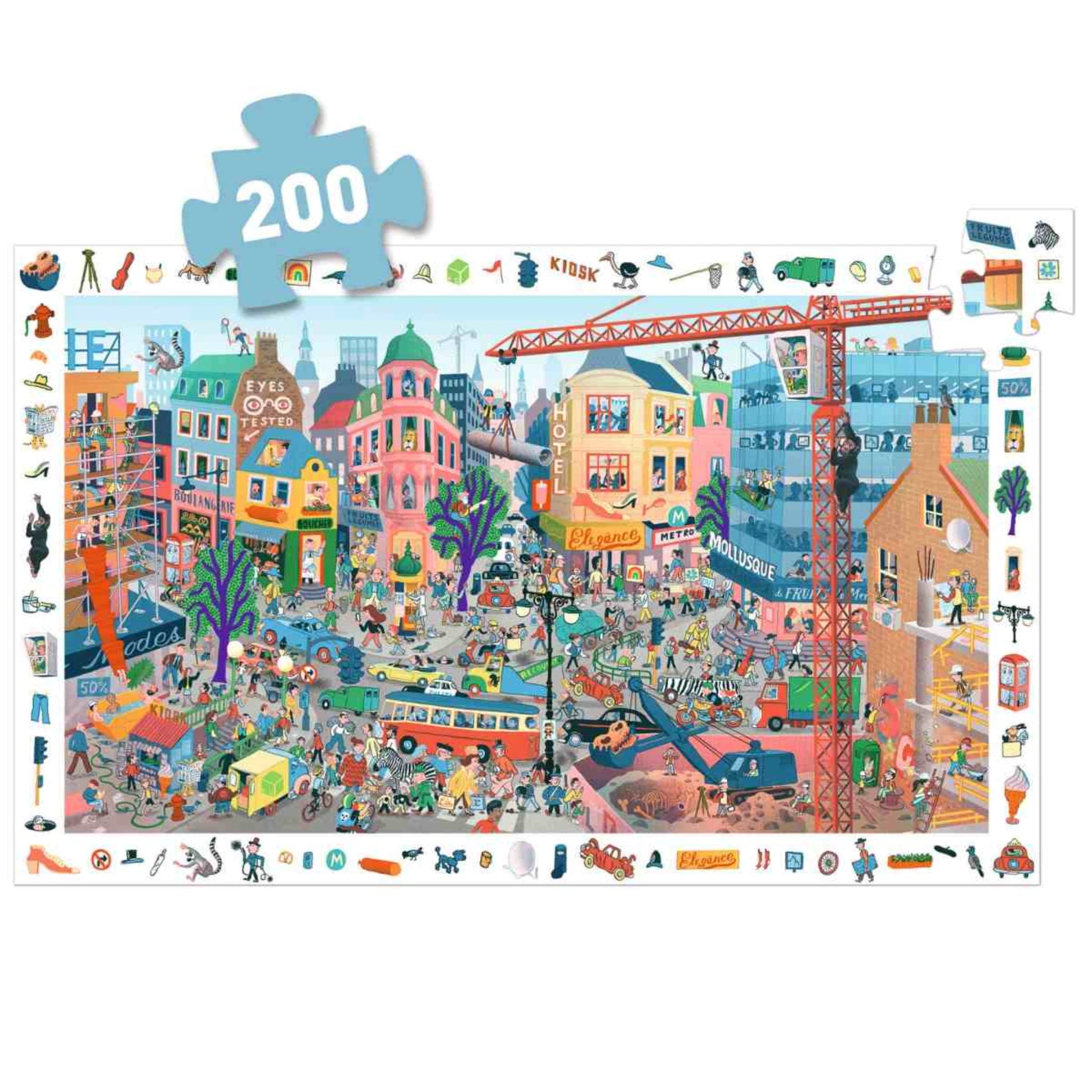 Wimmelpuzzle Stadt - 200 stk - Djeco