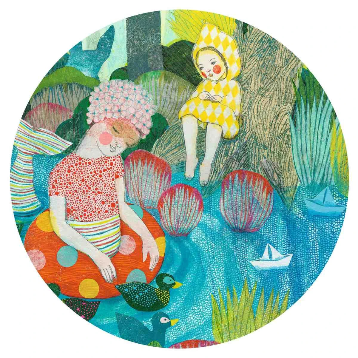 Djeco Puzzle Gallery „River Party“ – 350 Teile Panorama-Puzzle für Kinder