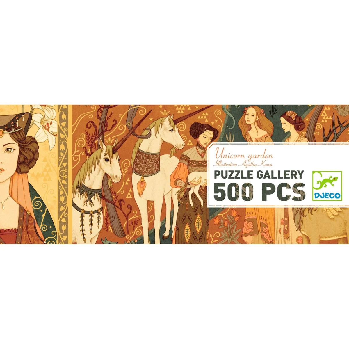 Djeco Puzzle Gallery „Unicorn Garden“ – 500 Teile Panorama-Puzzle