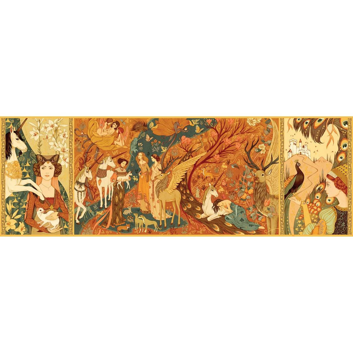Djeco Puzzle Gallery „Unicorn Garden“ – 500 Teile Panorama-Puzzle