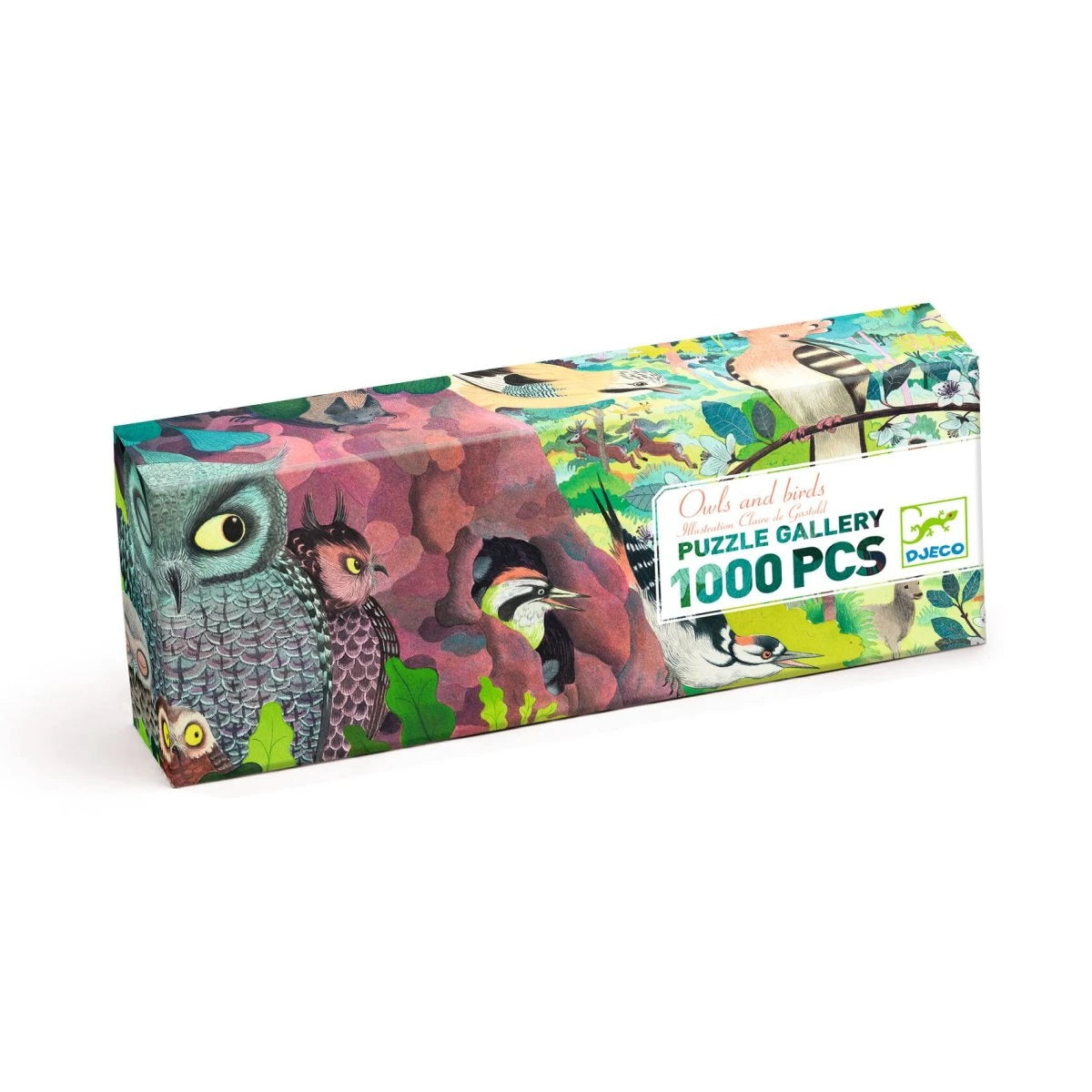 Djeco Puzzle Gallery „Owls and Birds“ – 1000 Teile Panorama-Puzzle