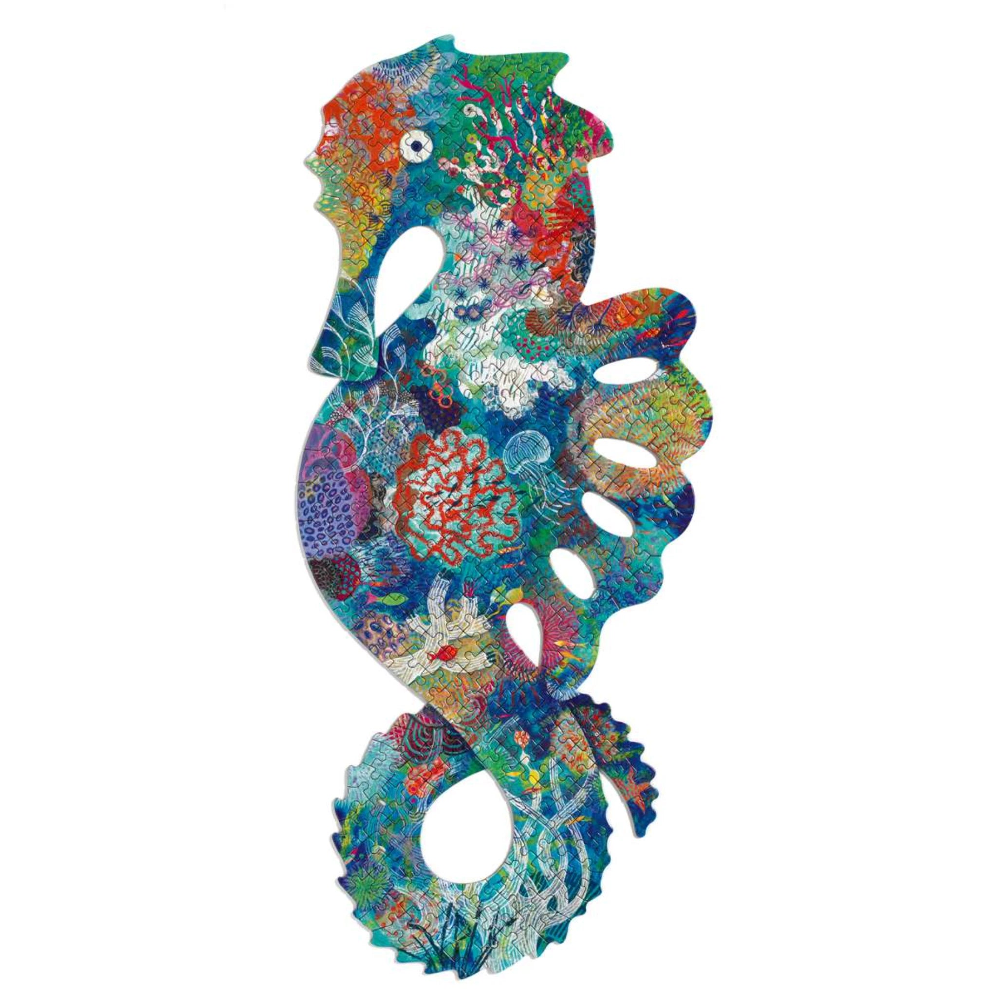 Djeco Puzzle „Puzz’Art Sea Horse“ – 350 Teile Kunstpuzzle in Seepferdchenform