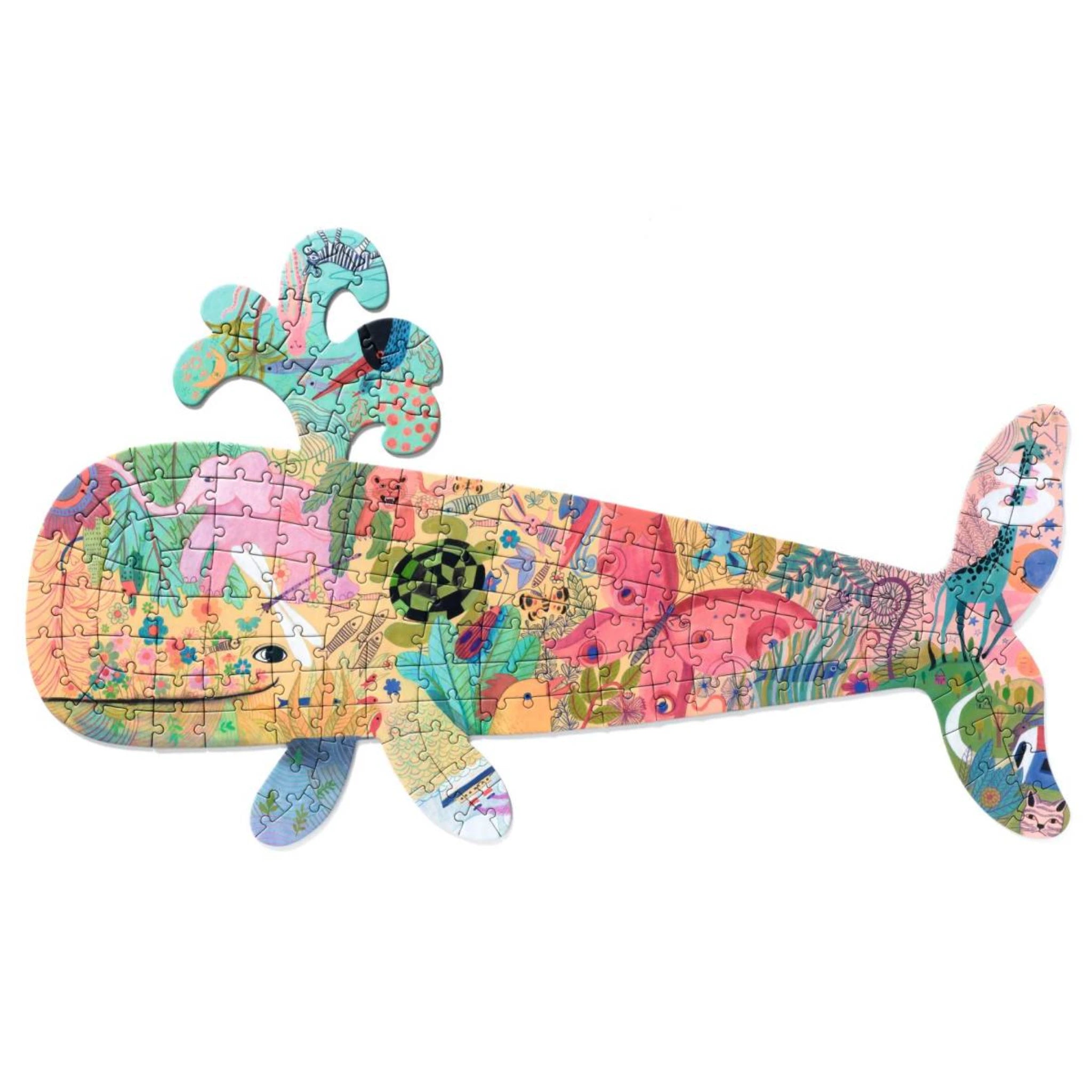 Djeco Puzzle „Puzz’Art Whale“ – 150-teiliges Kunstpuzzle in Walform ab 6 Jahren