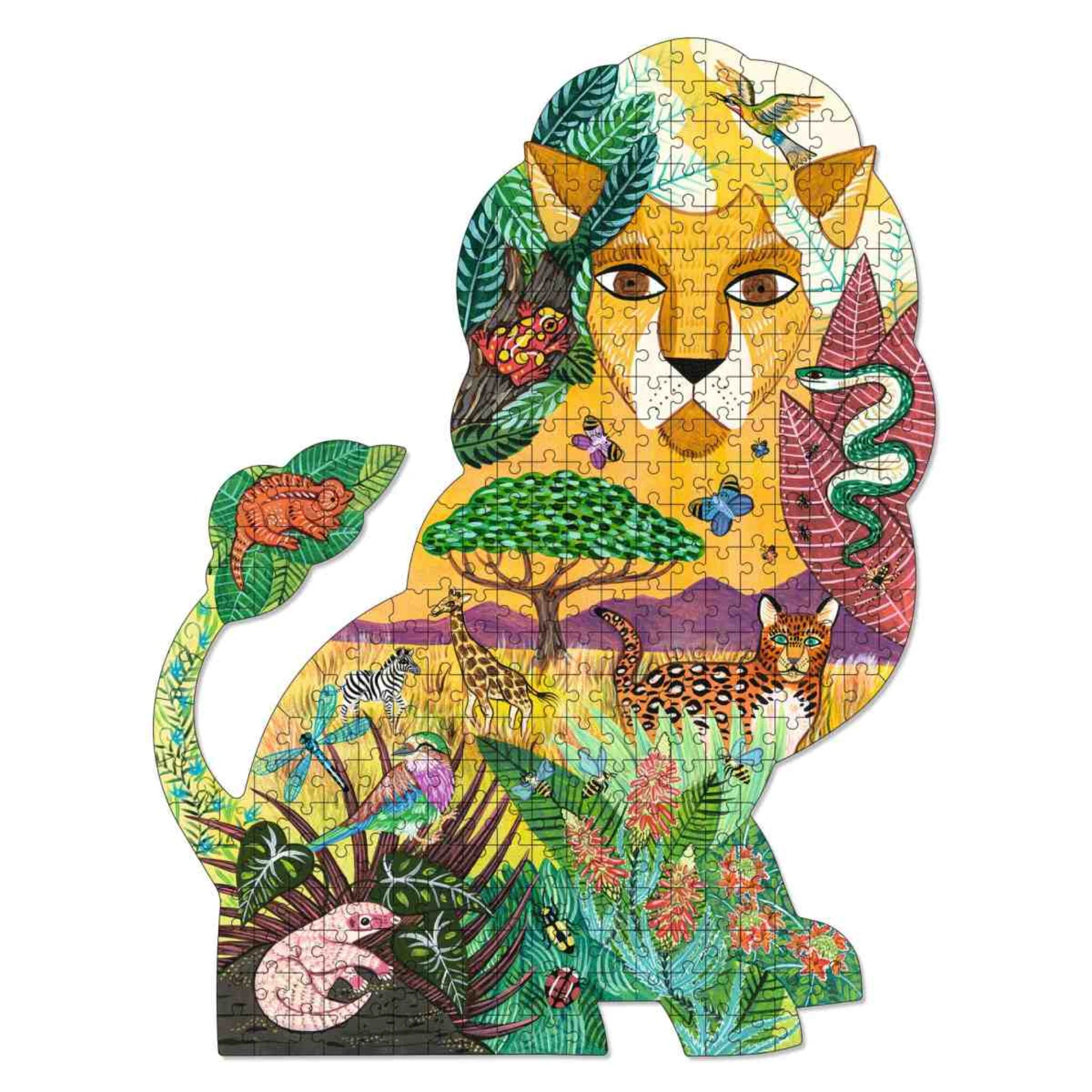 Djeco Puzzle „Puzz’Art Lion“ – 350-teiliges Kunstpuzzle in Löwenform