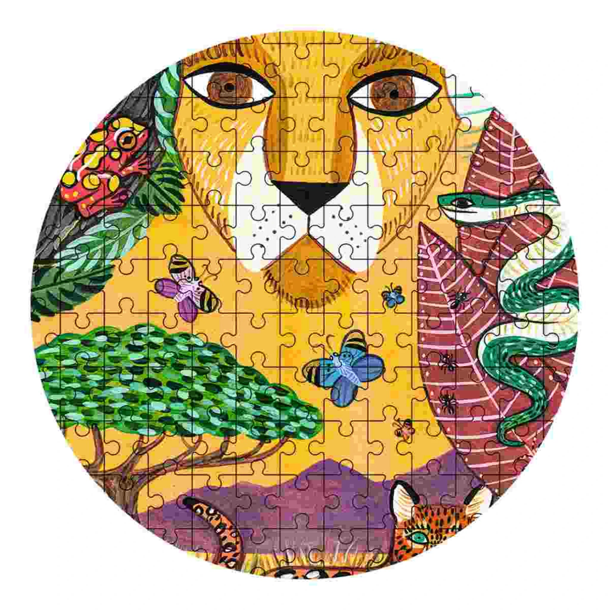 Djeco Puzzle „Puzz’Art Lion“ – 350-teiliges Kunstpuzzle in Löwenform