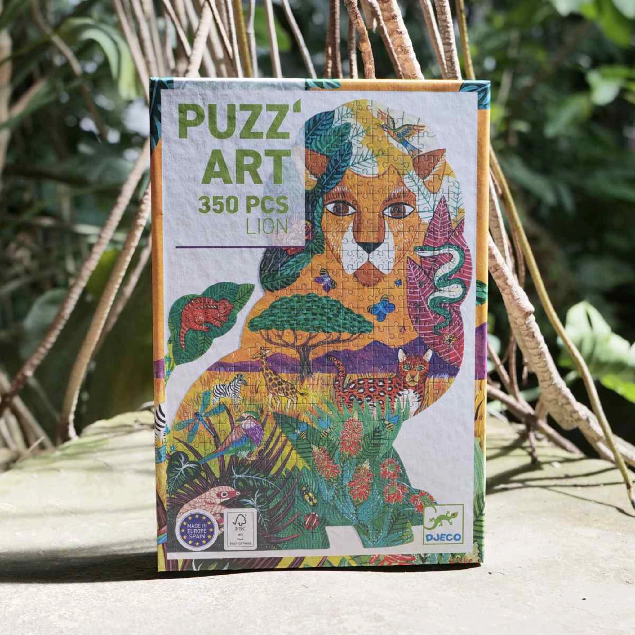 Djeco Puzzle „Puzz’Art Lion“ – 350-teiliges Kunstpuzzle in Löwenform
