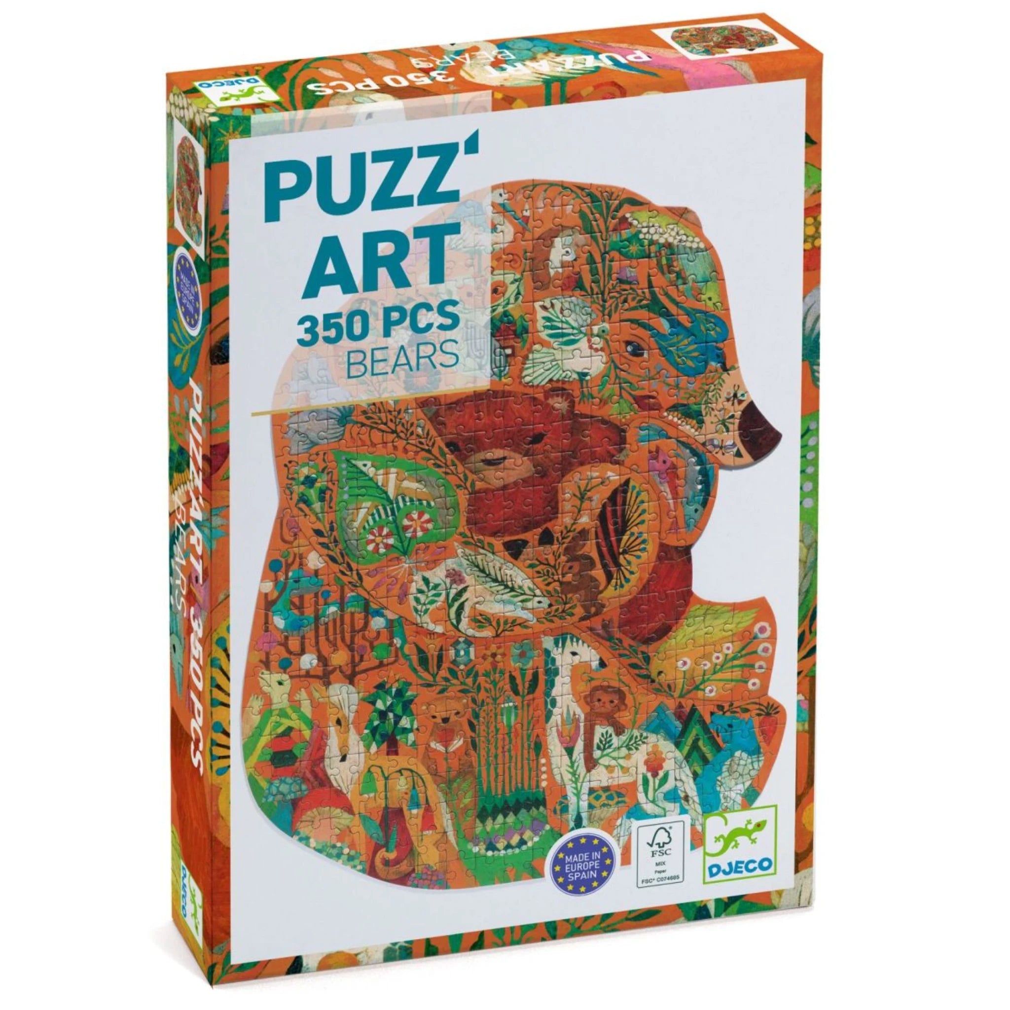 Djeco Puzzle „Puzz’Art Bär“ – 350-teiliges Kunstpuzzle in Bärenform