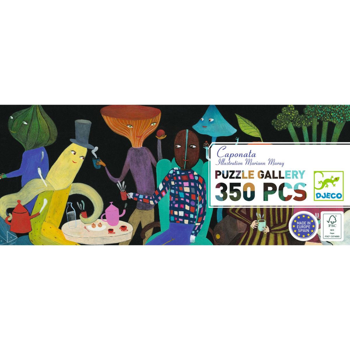 Djeco Puzzle „Gallery Caponata“ – 350-teiliges Kunstpuzzle im Panoramaformat
