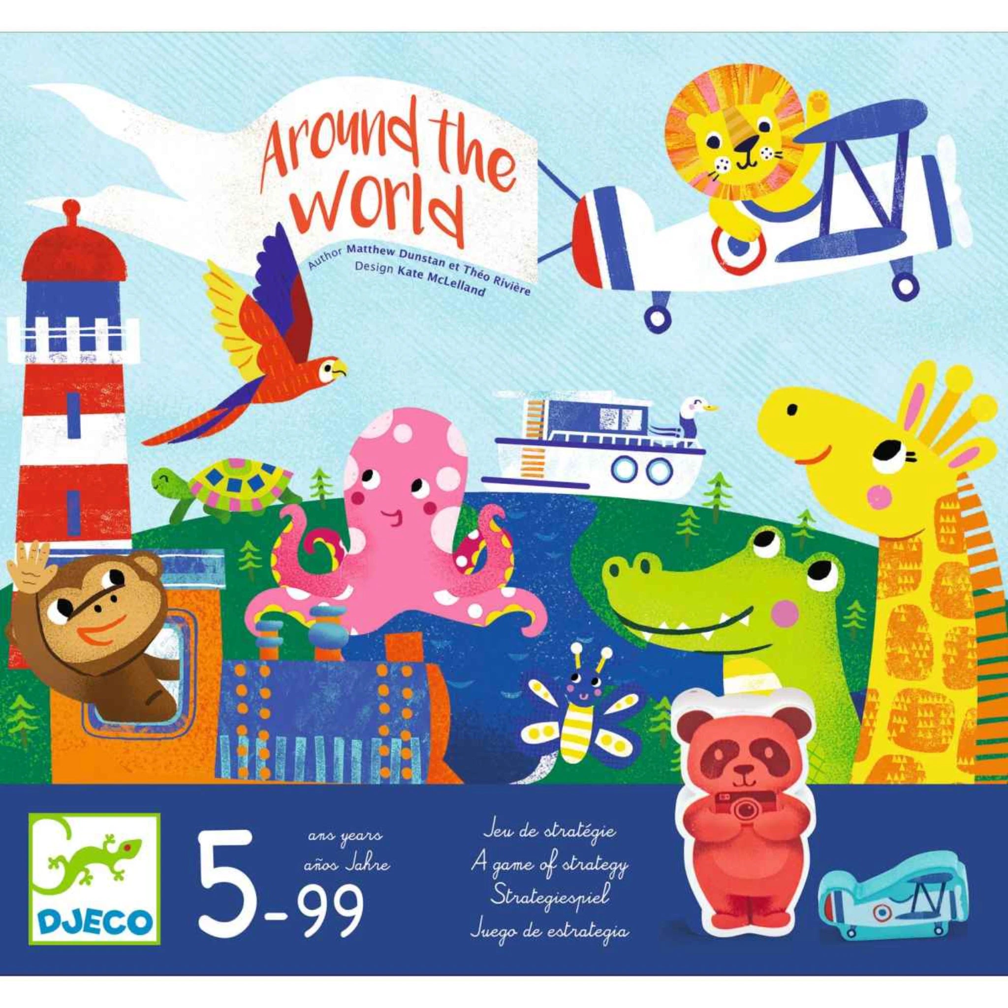 Djeco Strategiespiel „Around the World“ – Weltreise für Kinder ab 6 Jahren