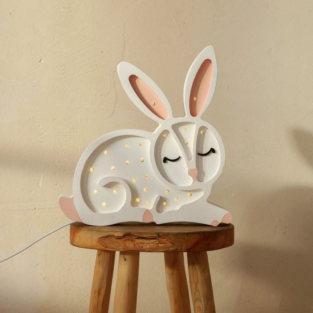 Holzlampe Hase schneeweiss - Little Lights