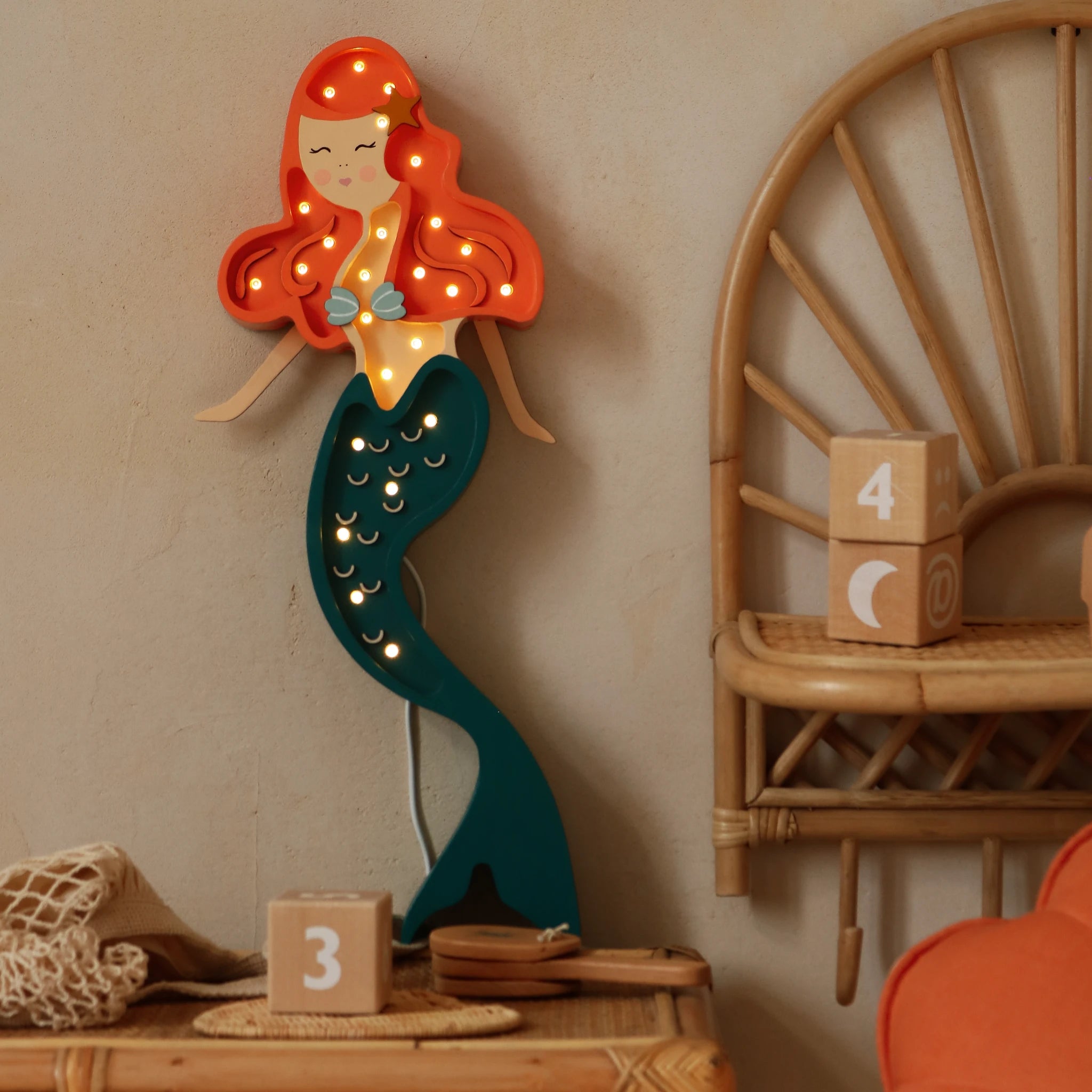 Holzlampe Meerjungfrau Ariel - Little Lights