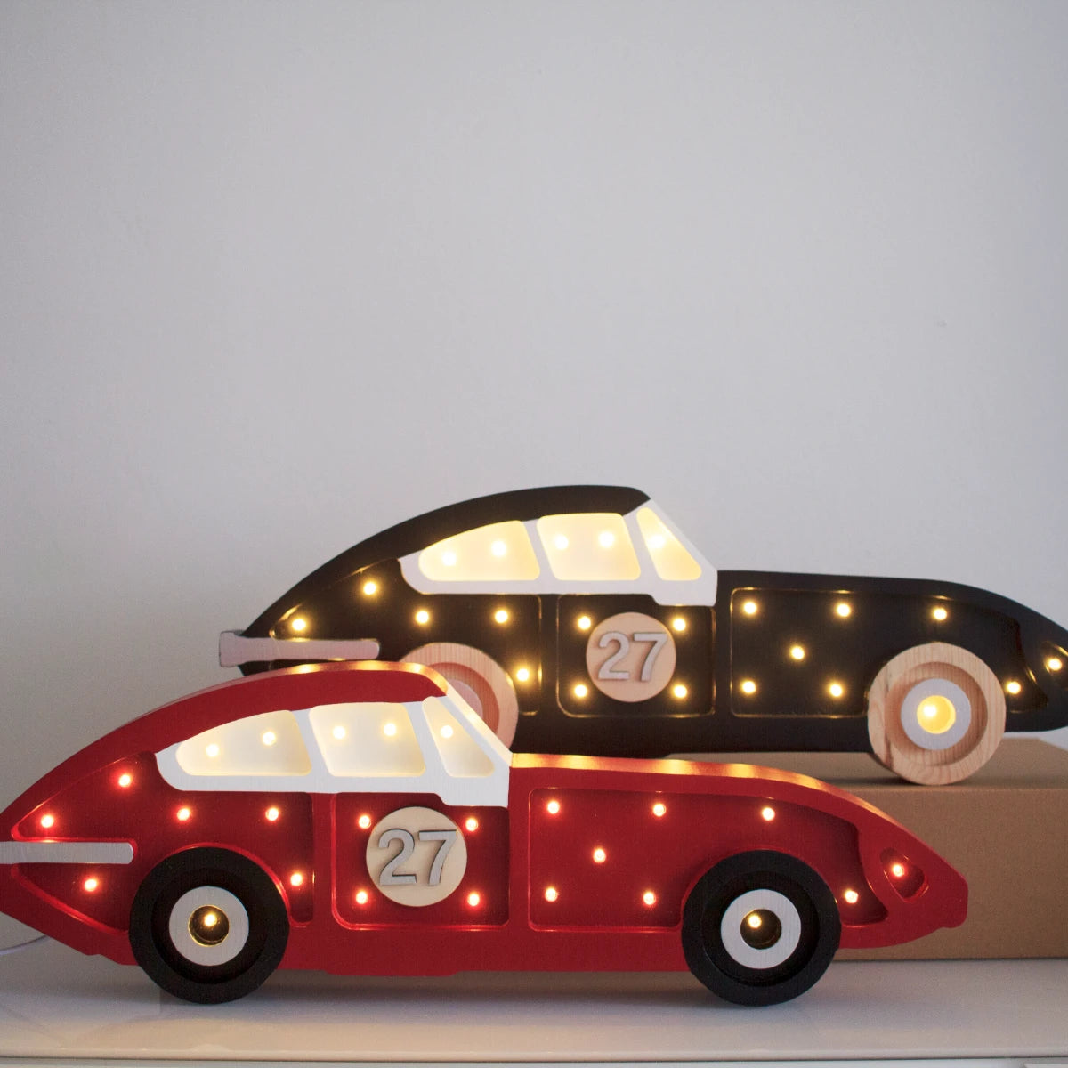 Holzlampe Rennwagen rot - Little Lights