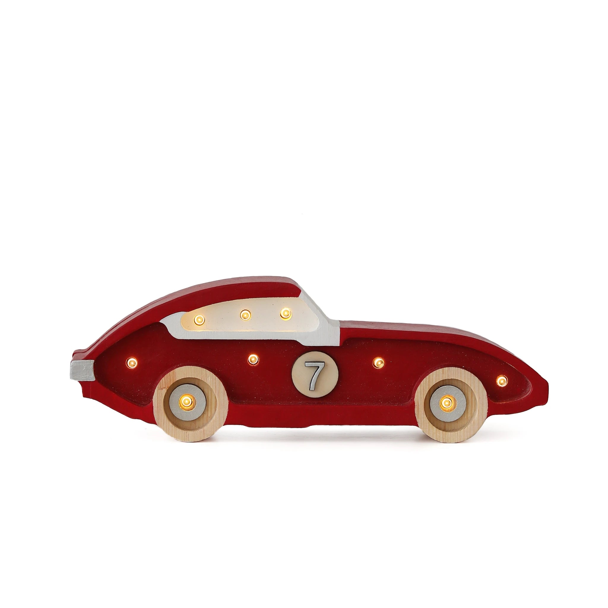 Holzlampe Rennwagen rot mini - Little Lights