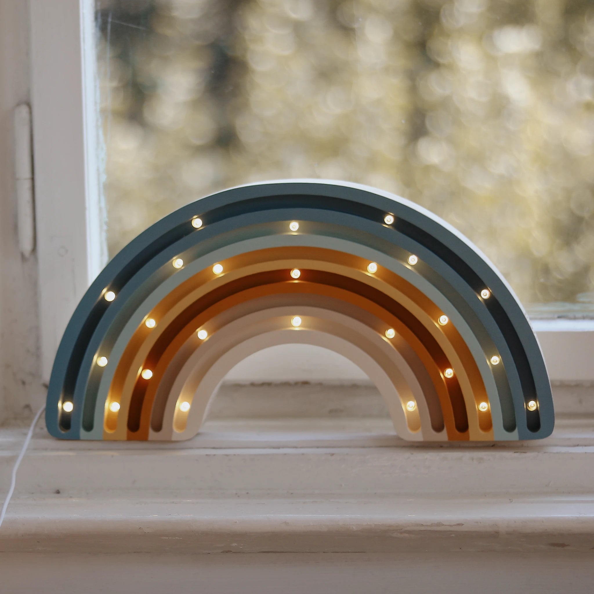 Holzlampe Regenbogen blau - Little Lights