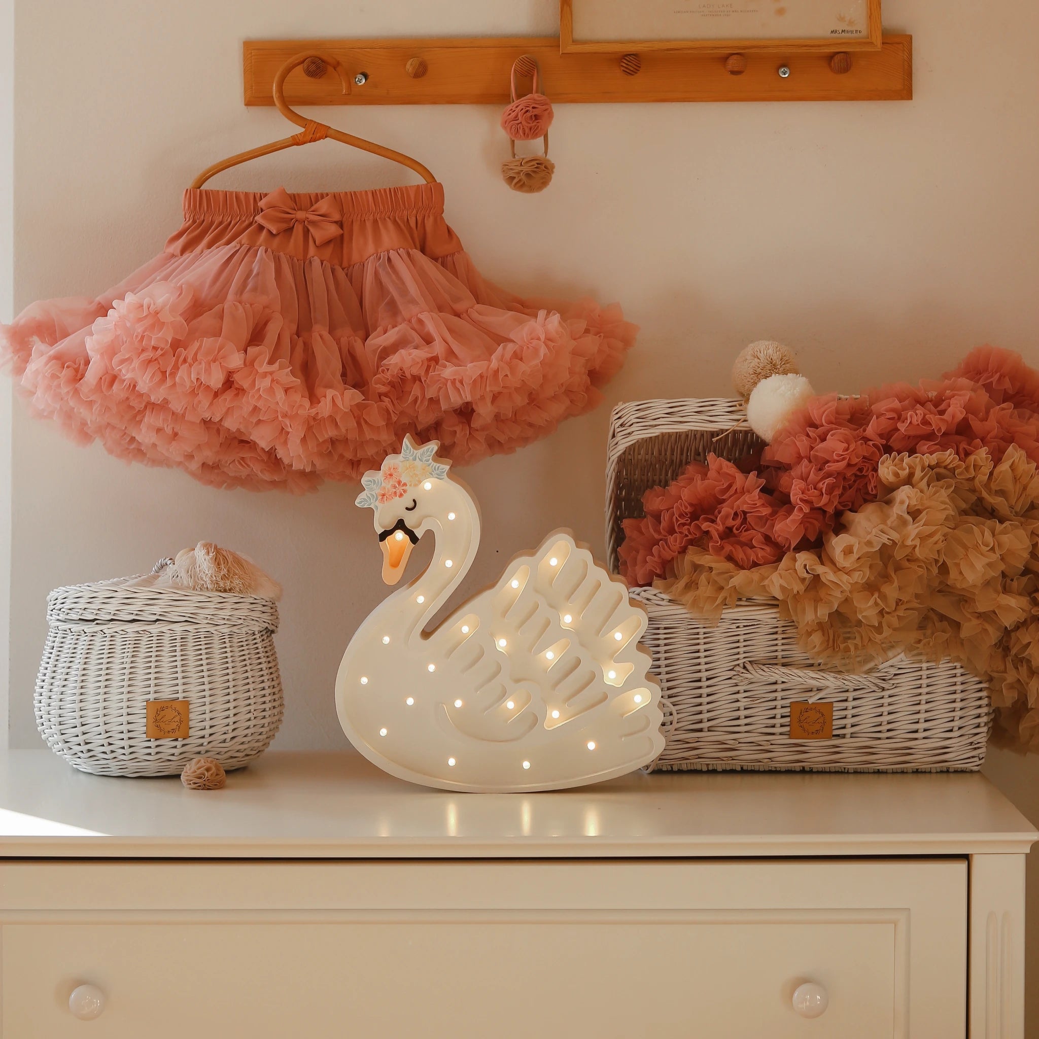 Holzlampe Schwan Weiss - Little Lights