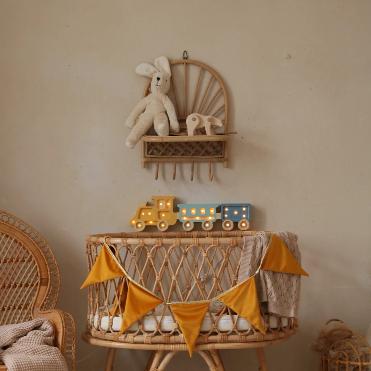 Holzlampe Zug bunt - Little Lights