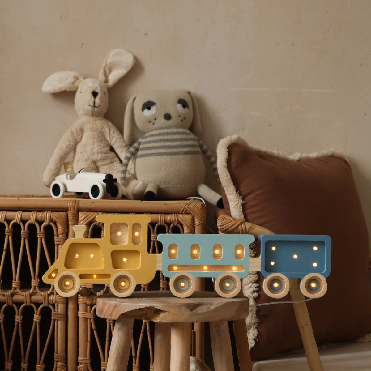 Holzlampe Zug bunt - Little Lights