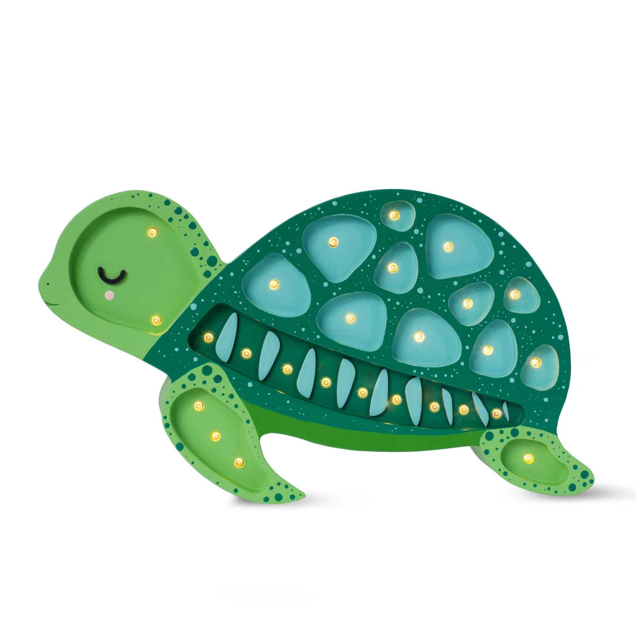 Holzlampe Schildkröte Ocean Green - Little Lights