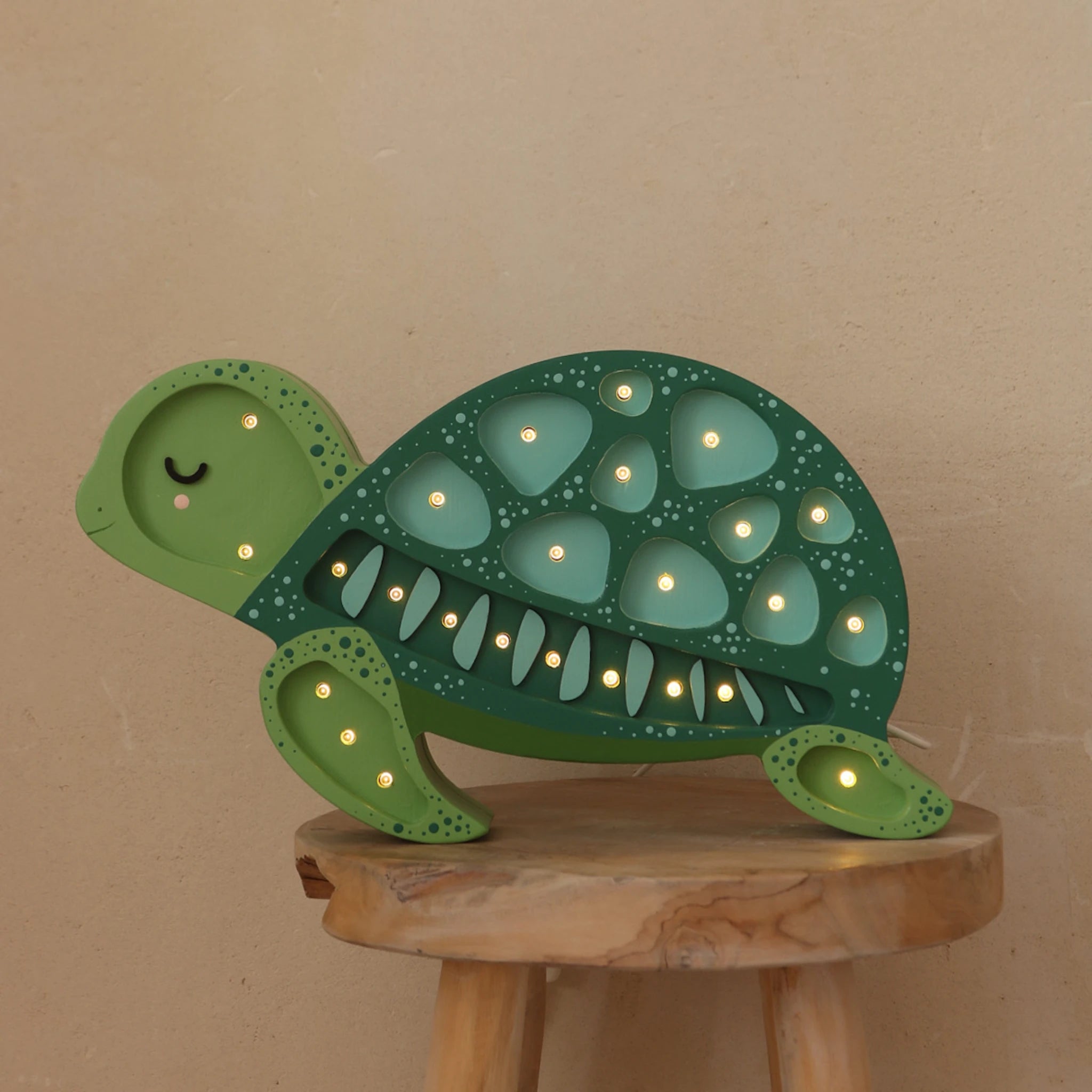 Holzlampe Schildkröte Ocean Green - Little Lights