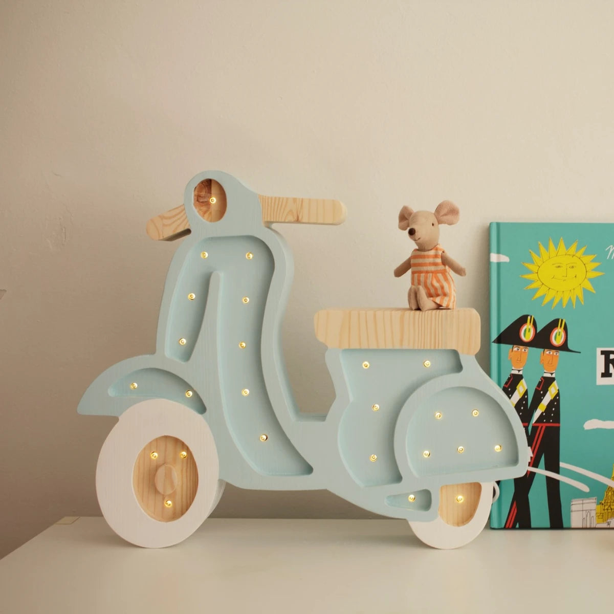 Holzlampe Scooter azzuro - Little Lights