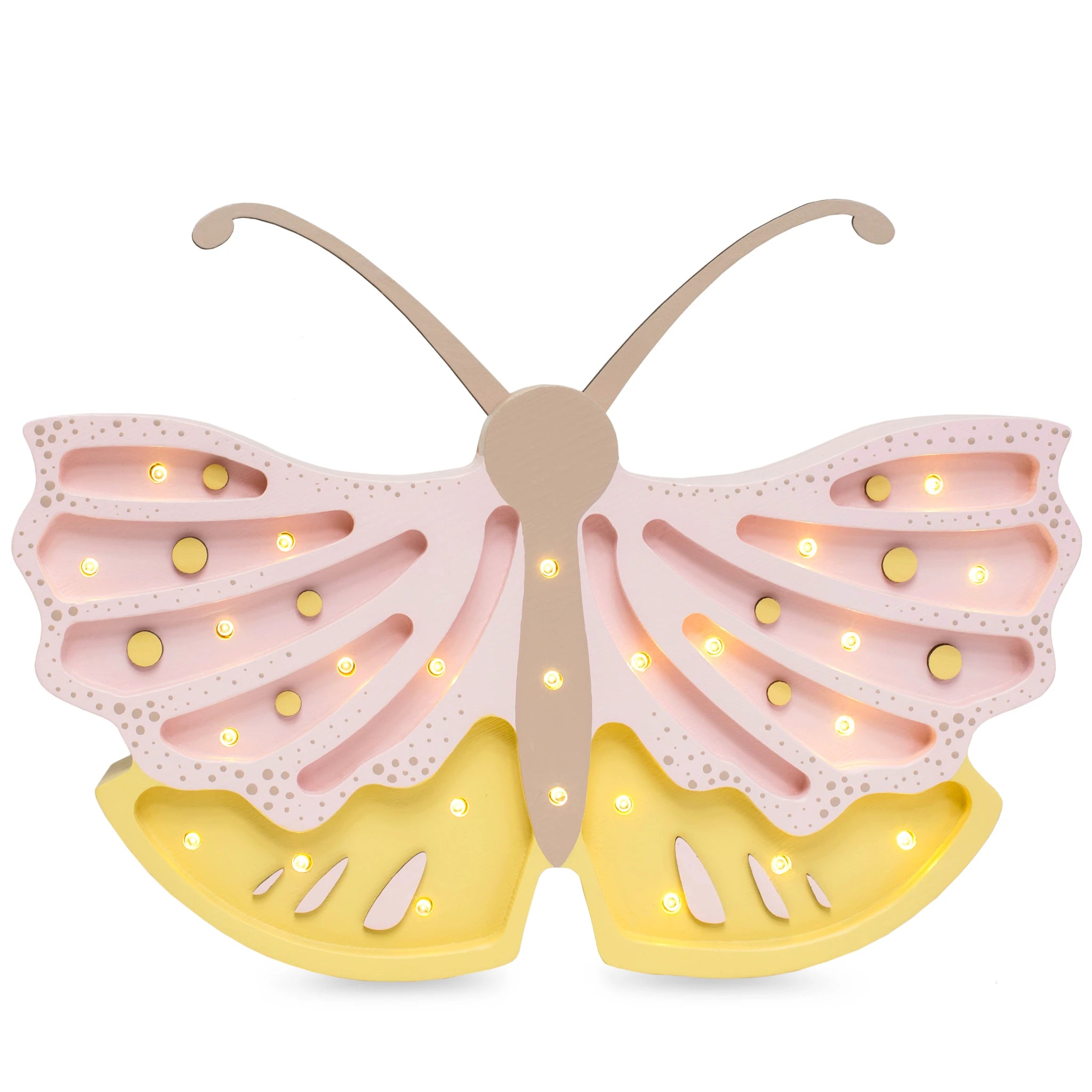 Holzlampe Schmetterling Honig Rosa - Little Lights