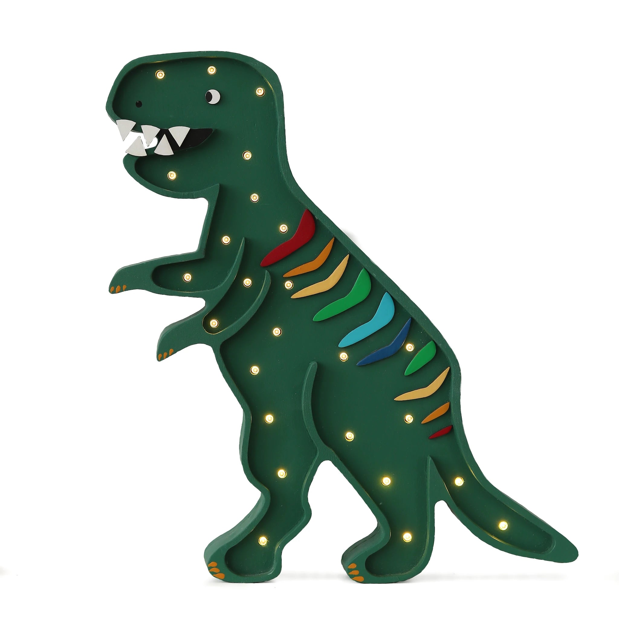 Holzlampe T-Rex grün- Little Lights