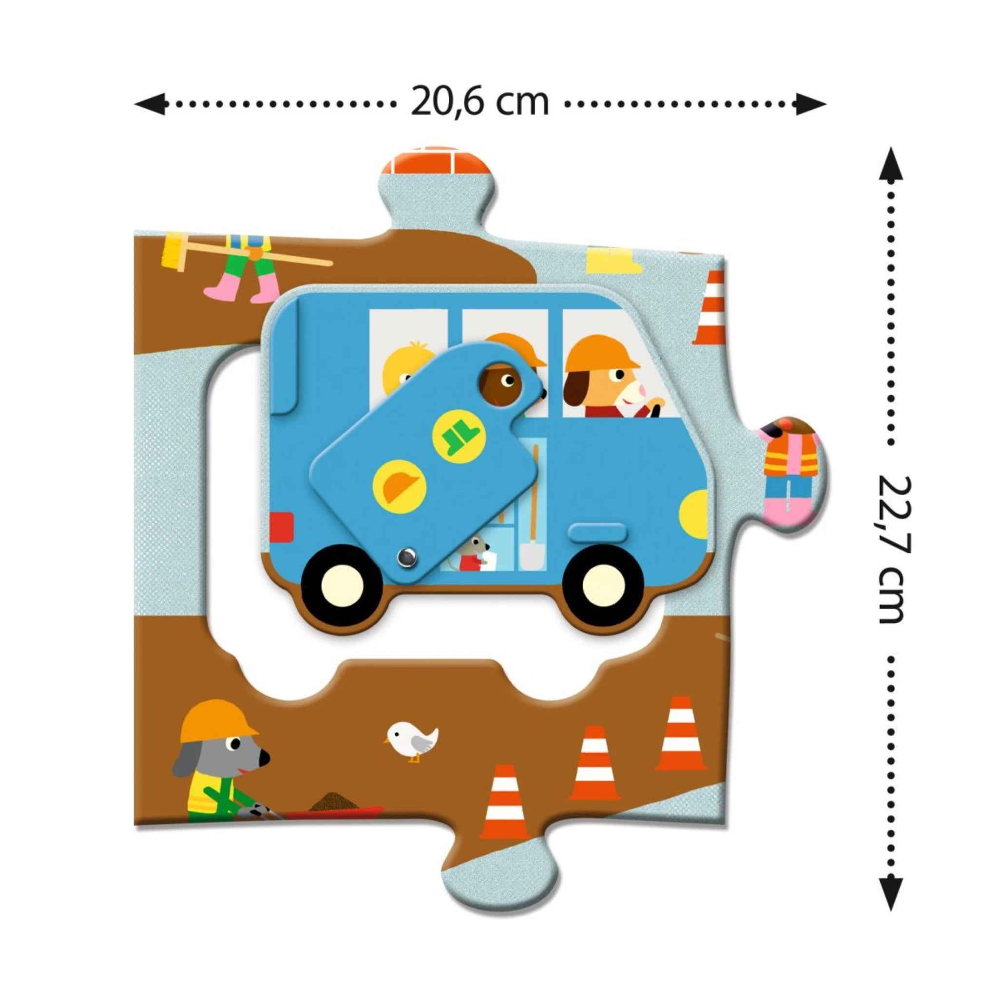 Bodenpuzzle: Baustelle - 12 + 5 Teile - Djeco