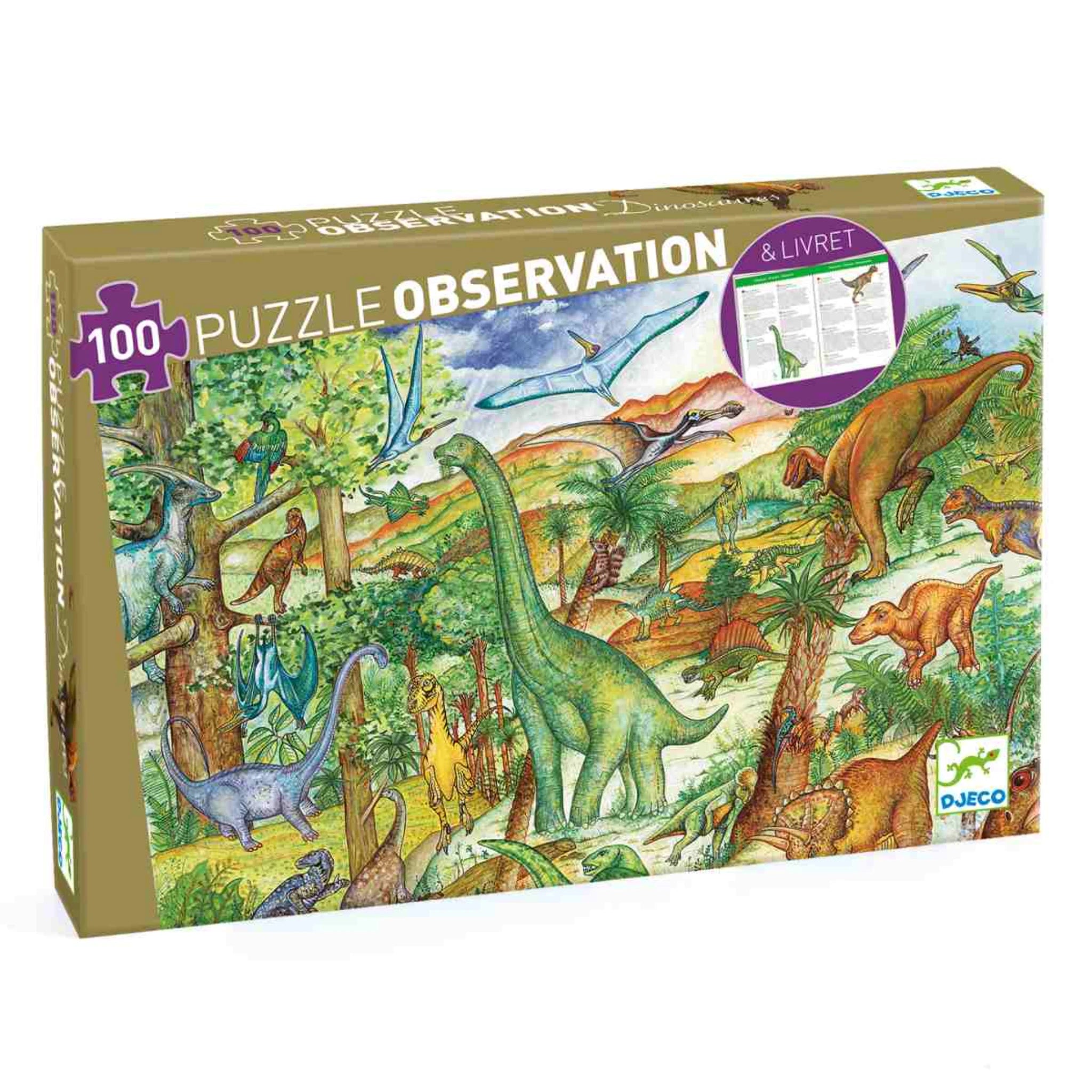 Wimmelpuzzle Dinosaurier - 100 stk - Djeco