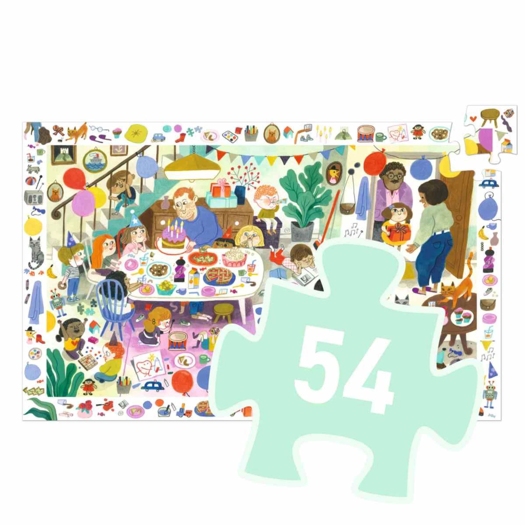 Wimmelpuzzle Geburtstag - 54 stk - Djeco