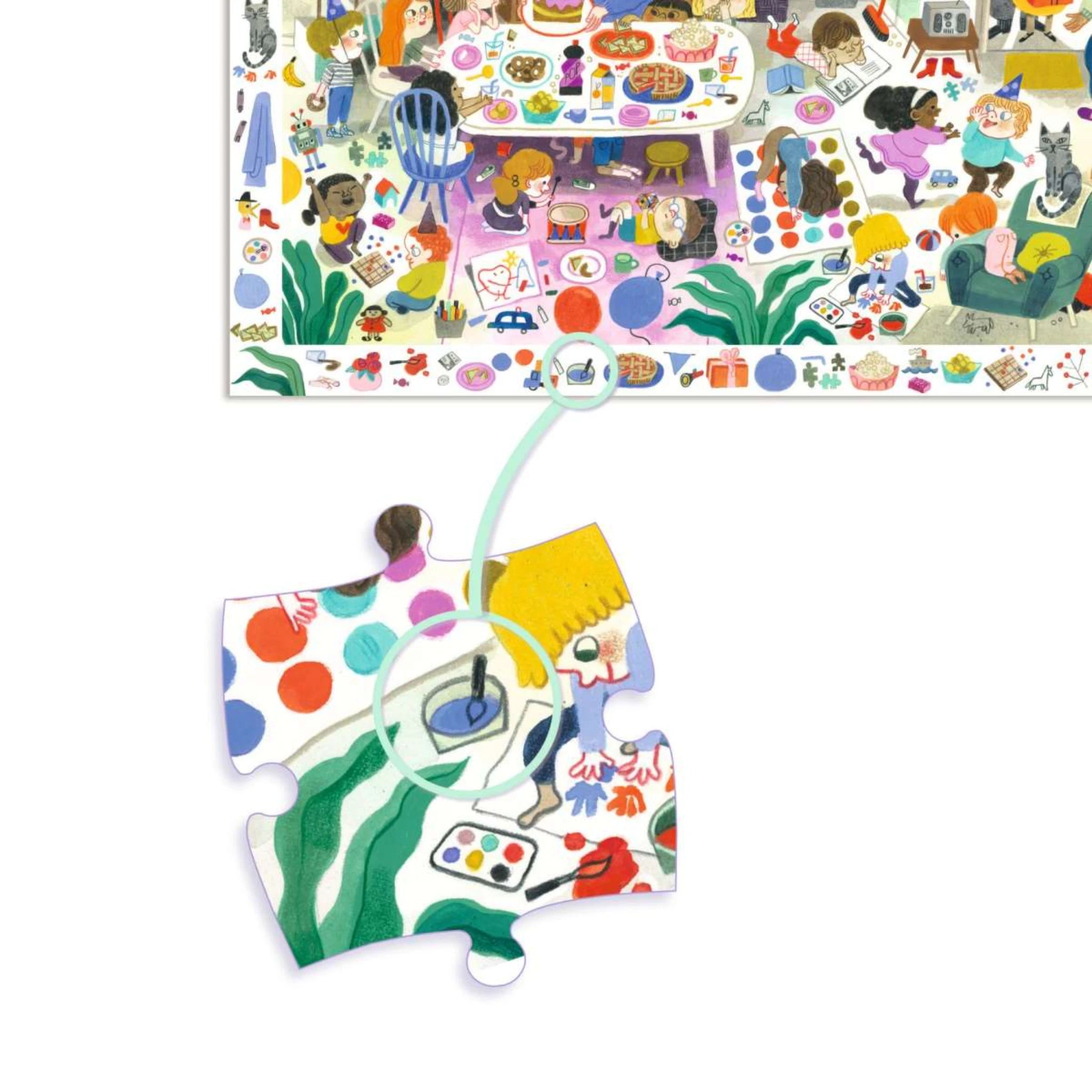 Wimmelpuzzle Geburtstag - 54 stk - Djeco