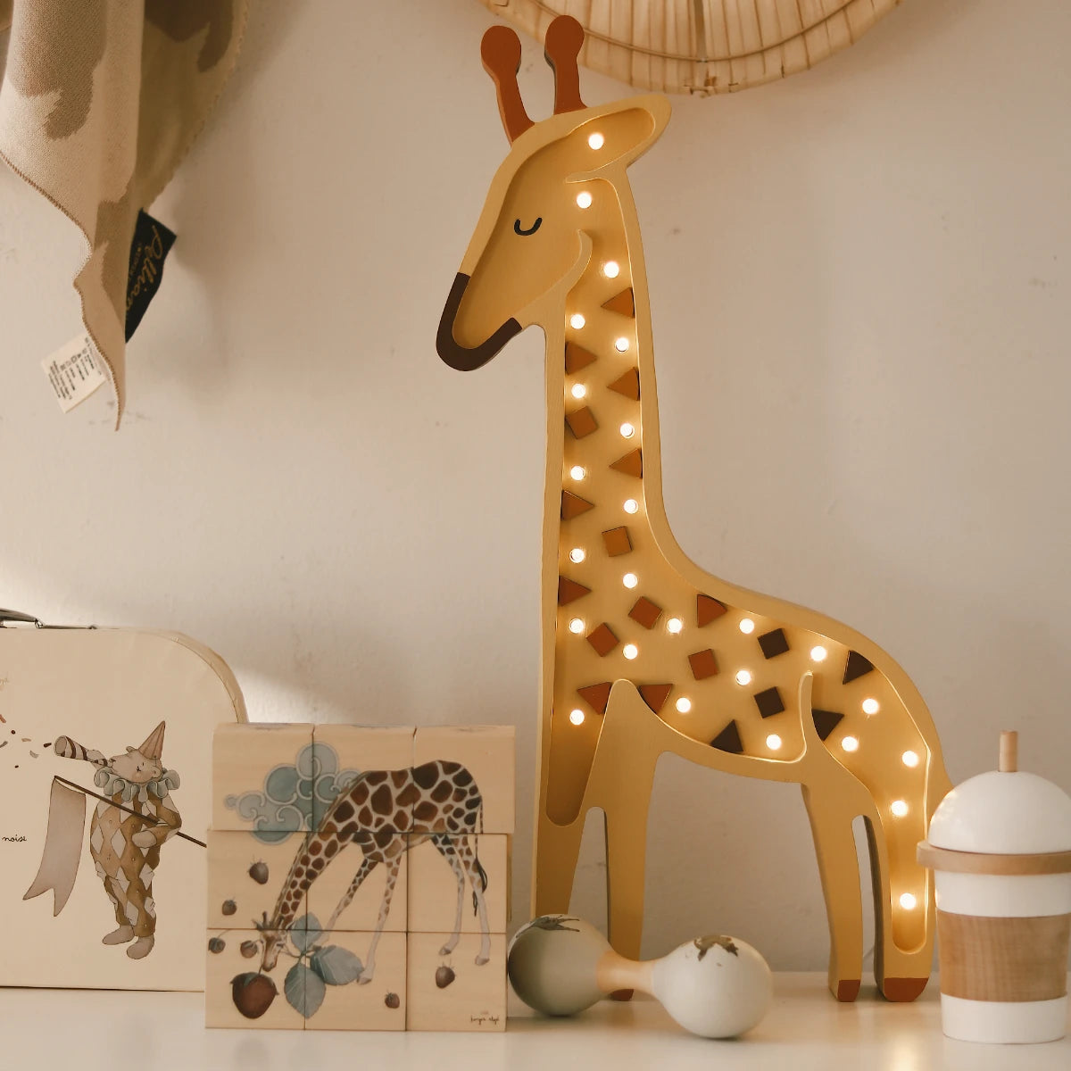 Holzlampe Giraffe gelb - Little Lights