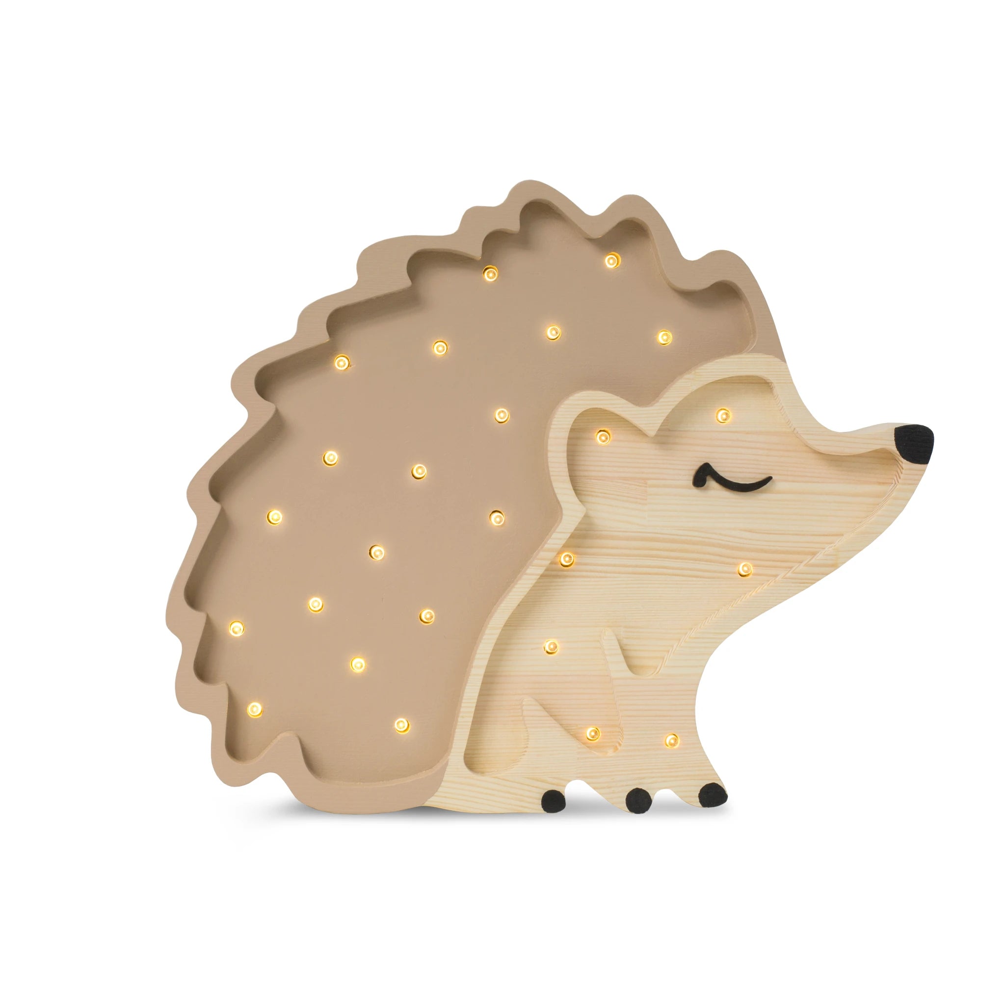Holzlampe Igel Herbstbraun - Little Lights